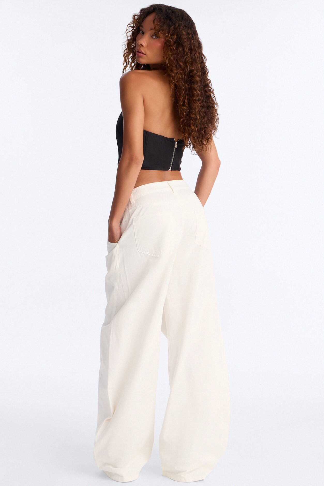 Chloe Barrel Leg Pant - Ivory