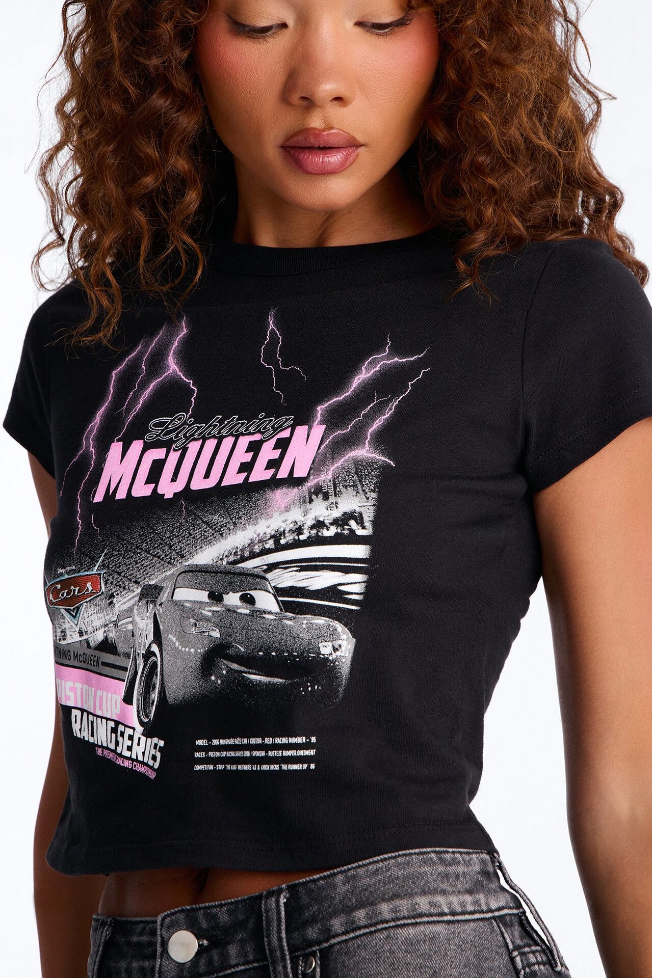 Cars Pink Lightening Baby Tee - Black