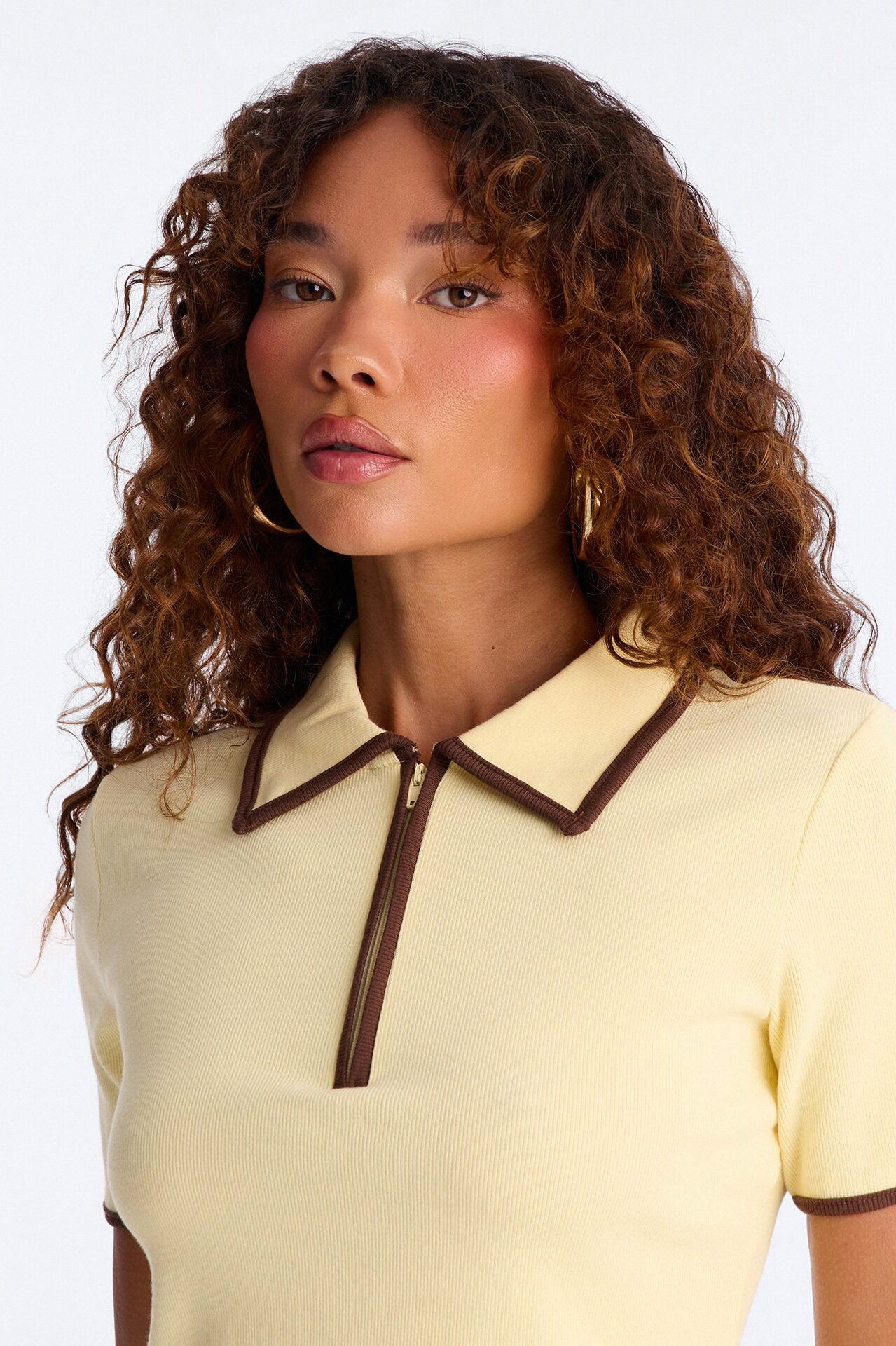 Golf Club Short Sleeve Polo Top - Yellow/combo