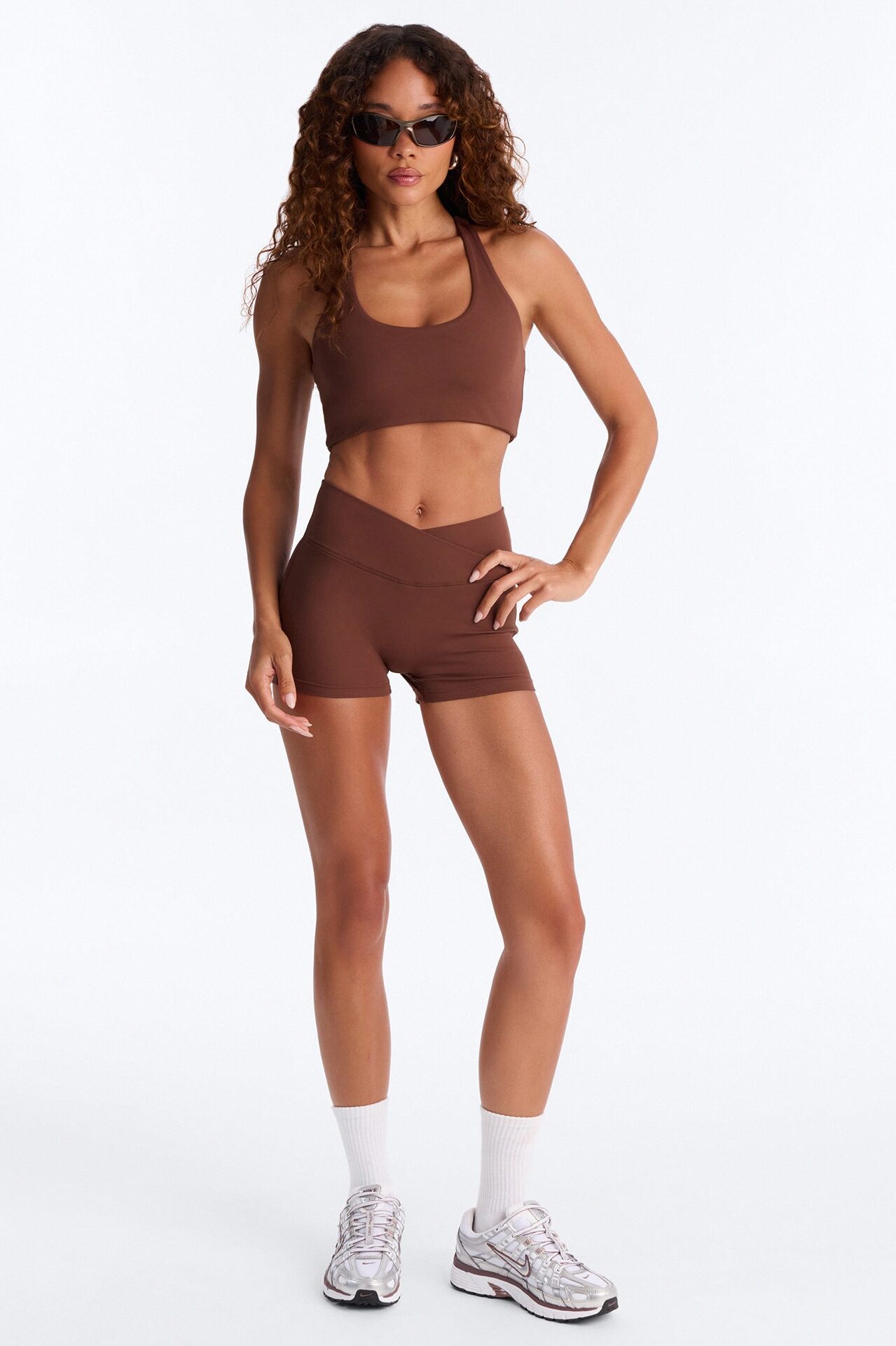 Libby Active Biker Short Set - Brown