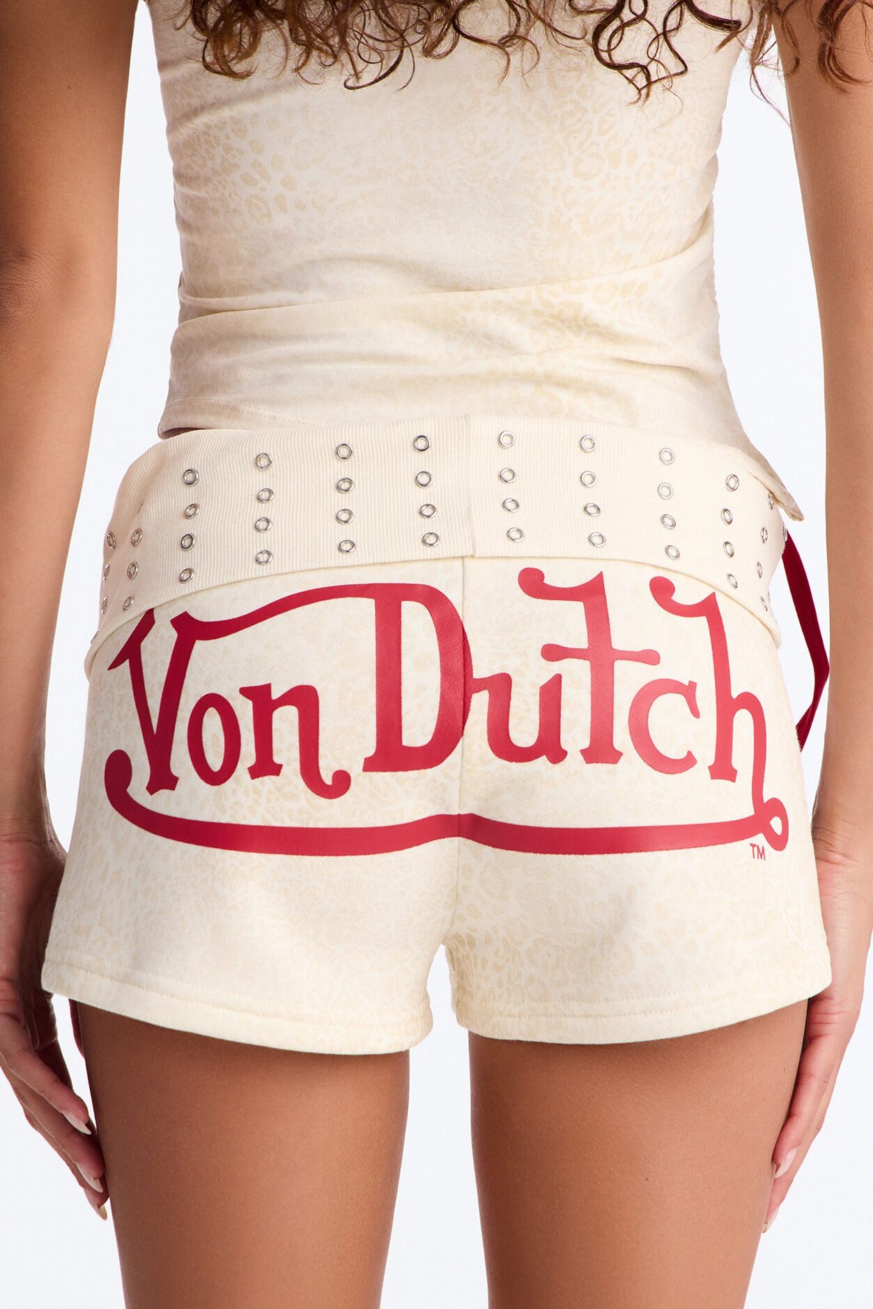 Von Dutch Wild Ways Studded Short - Ivory/combo