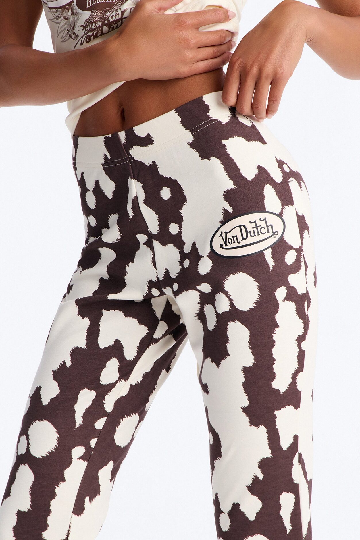 Von Dutch Giddy Up Flare Pant - Ivory/combo