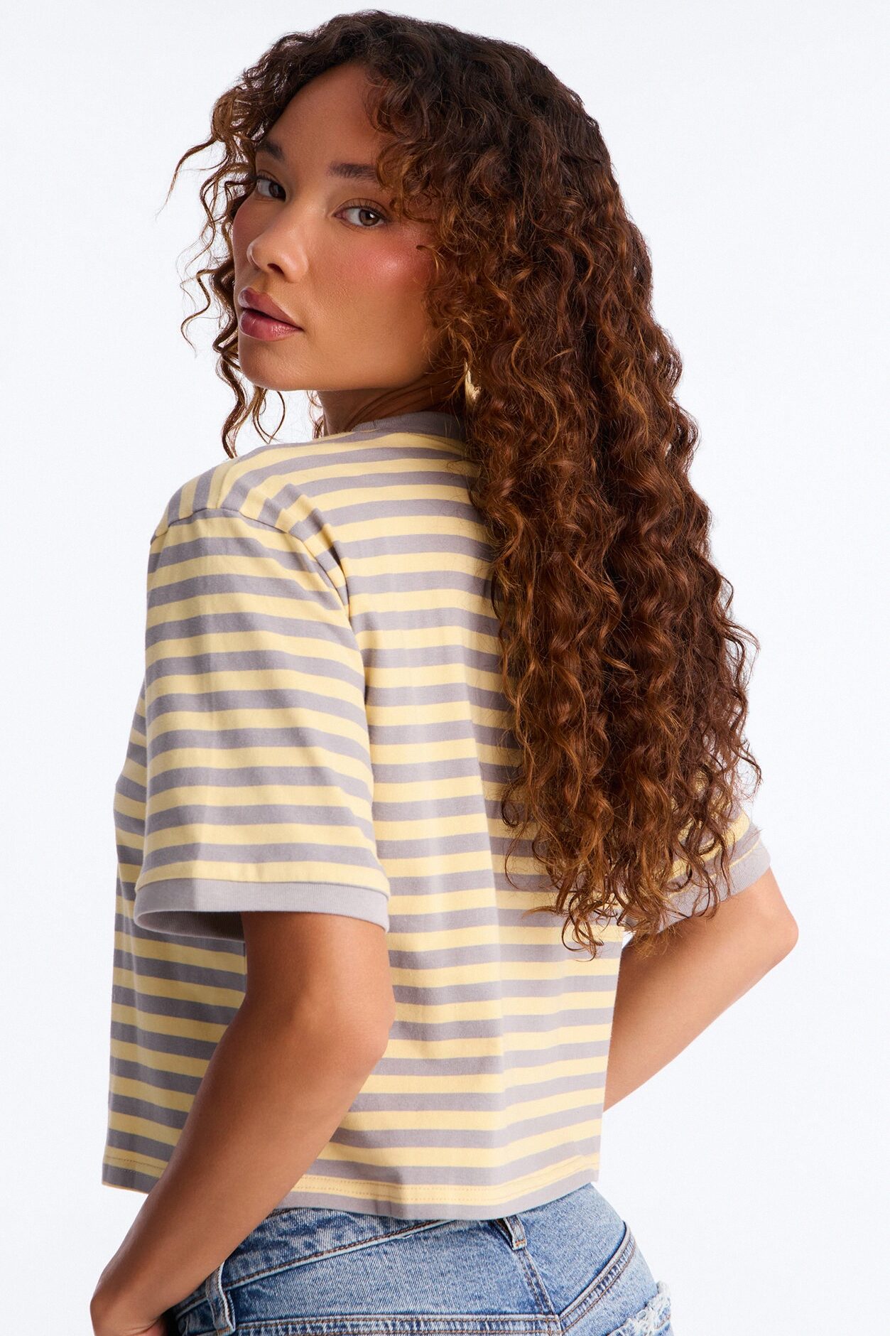 The Rolling Stones Stripe Crop Tee - Multi Color