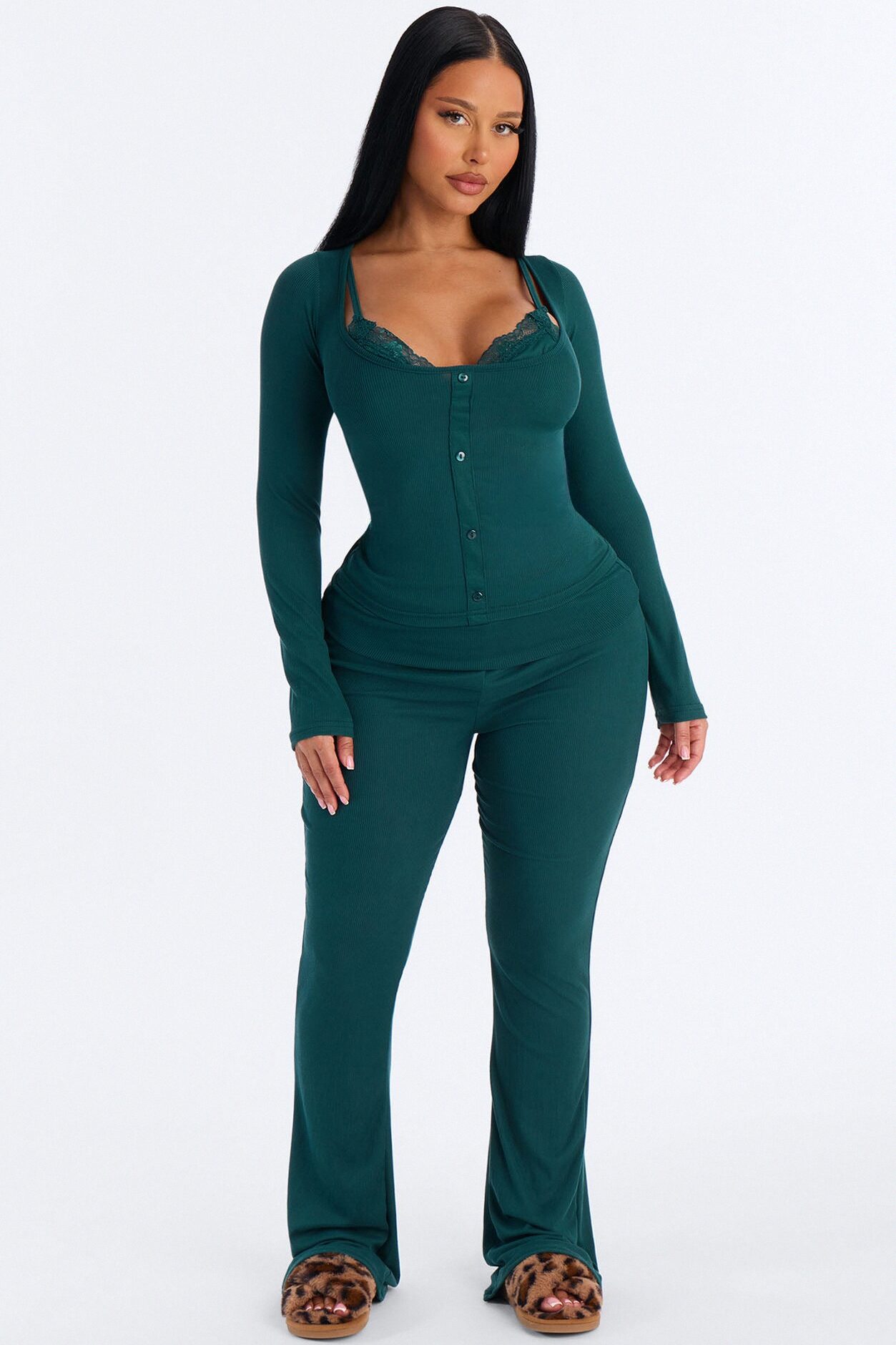 Cute And Cozy 3pc PJ Pant Set - Teal