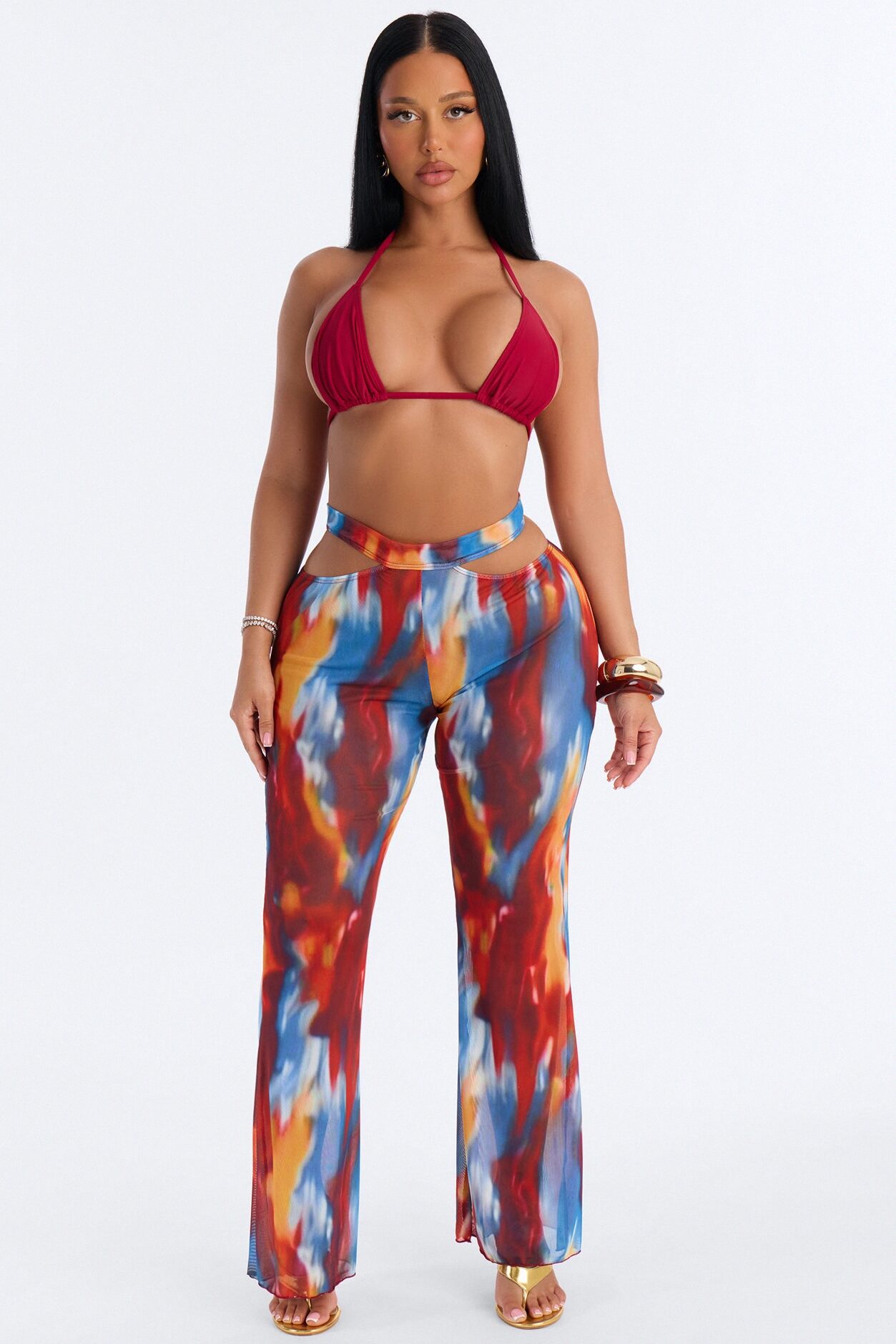 Body Talk Swim Cover Up Pants - Multi Color