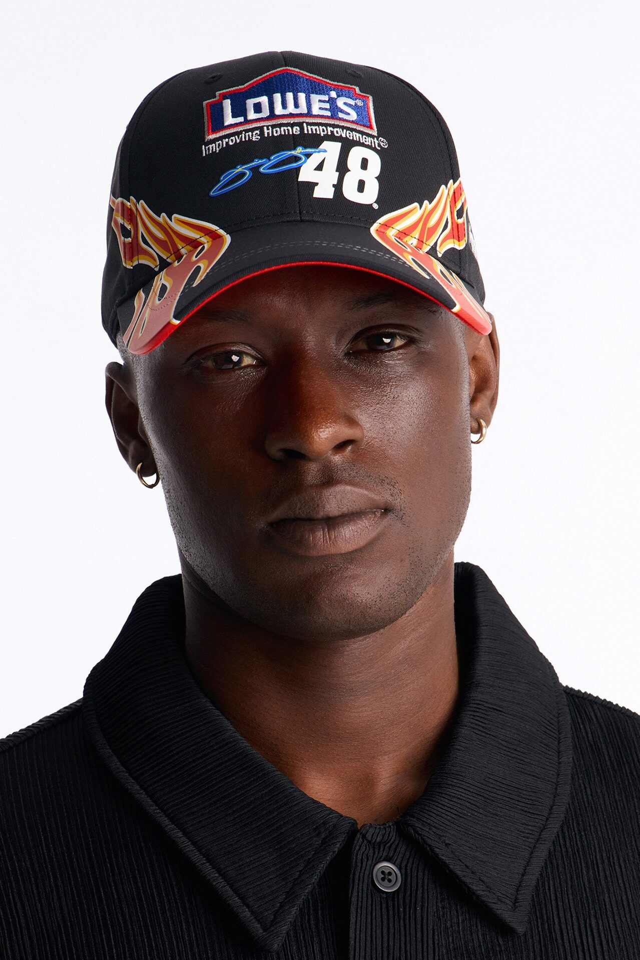 Lowe's 48 Flame Decal Racing Baseball Hat - Black/combo