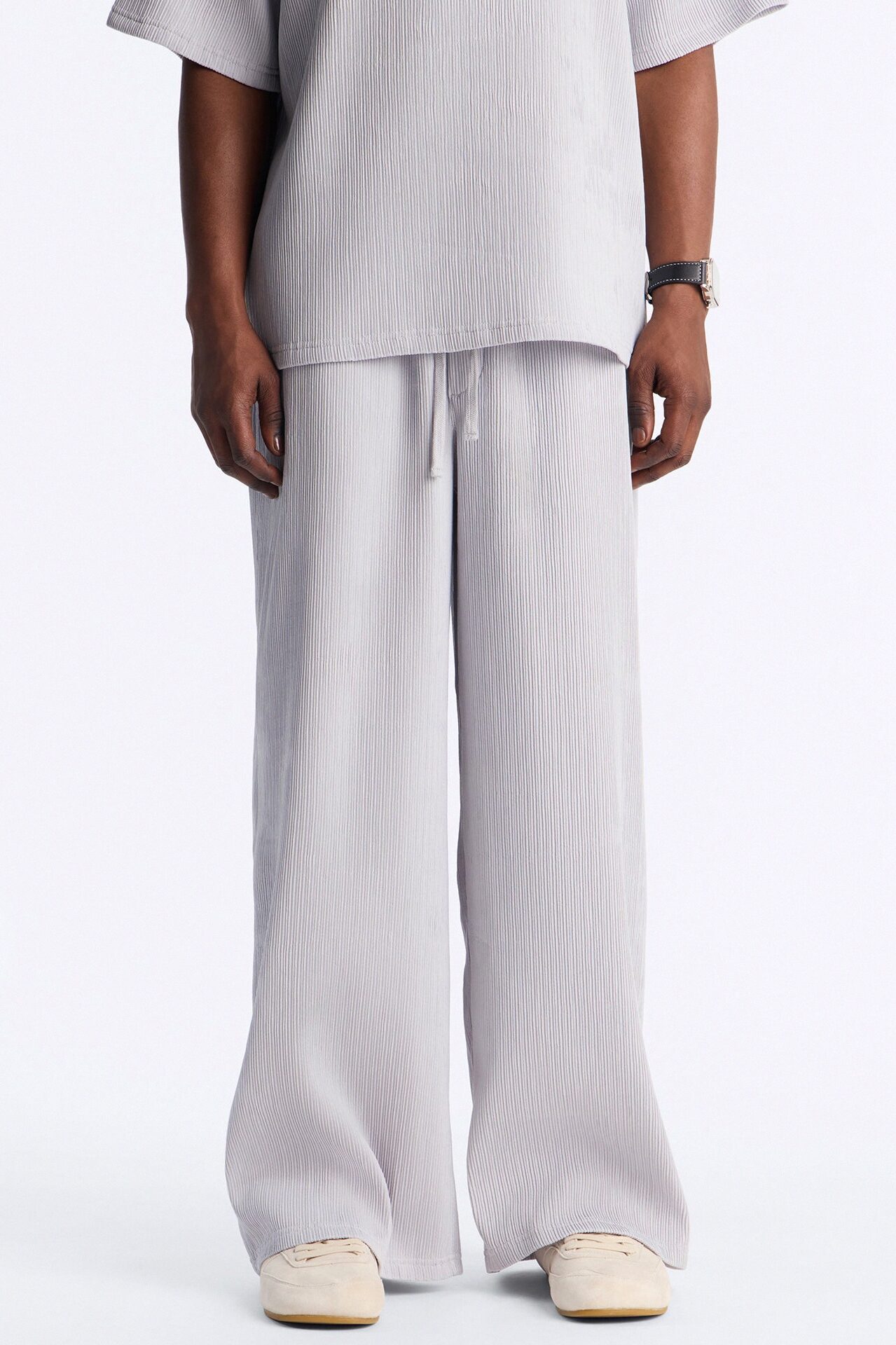 Pure Form Plisse Baggy Pant - Grey