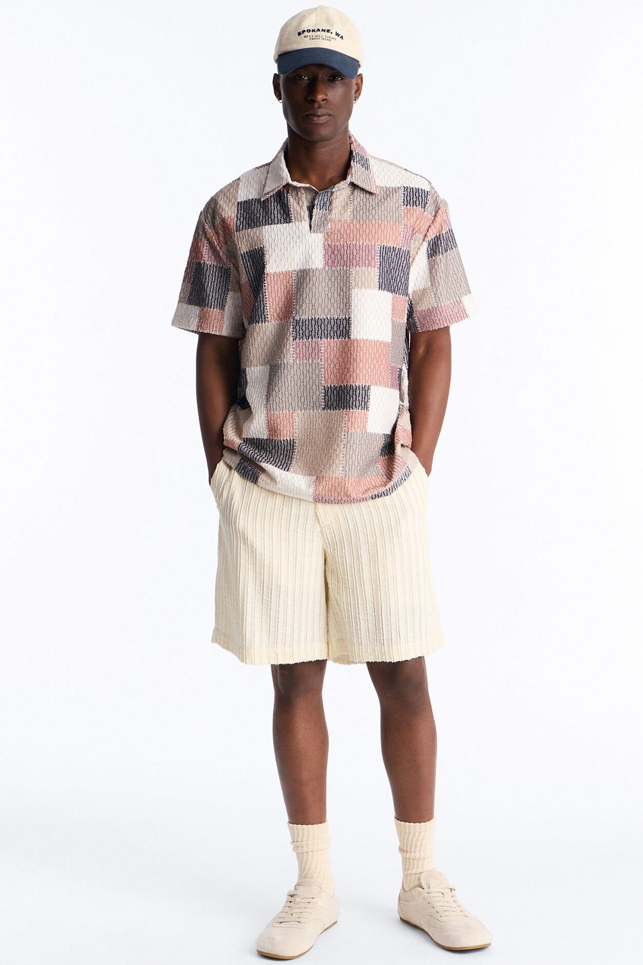 Blueprint Patchwork Johnny Collar Polo - MultiColor