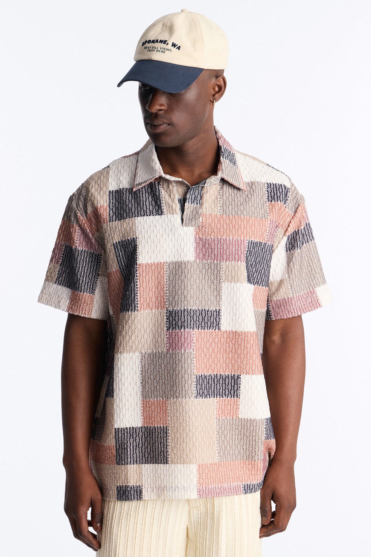 Blueprint Patchwork Johnny Collar Polo - MultiColor