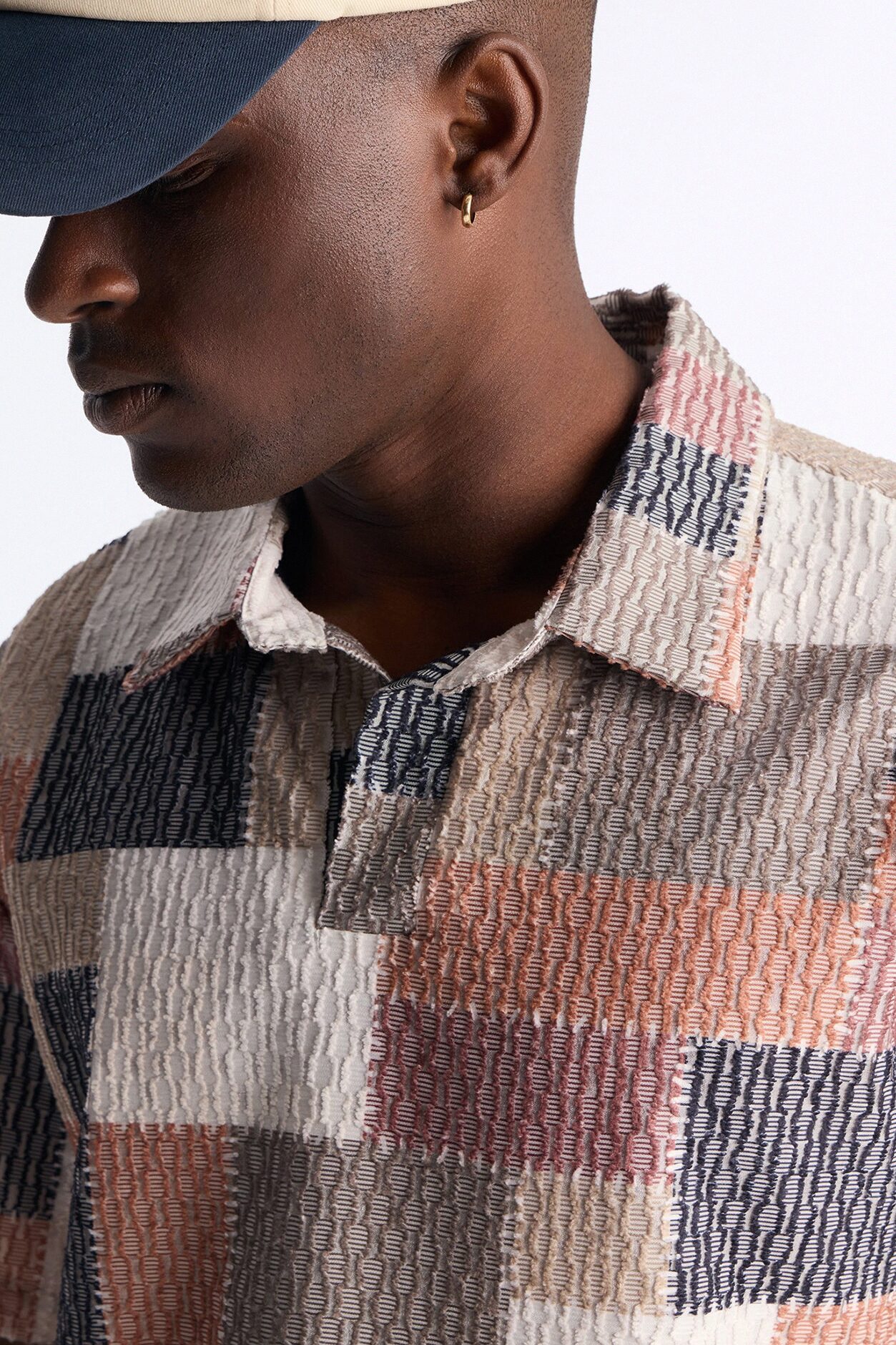 Blueprint Patchwork Johnny Collar Polo - MultiColor