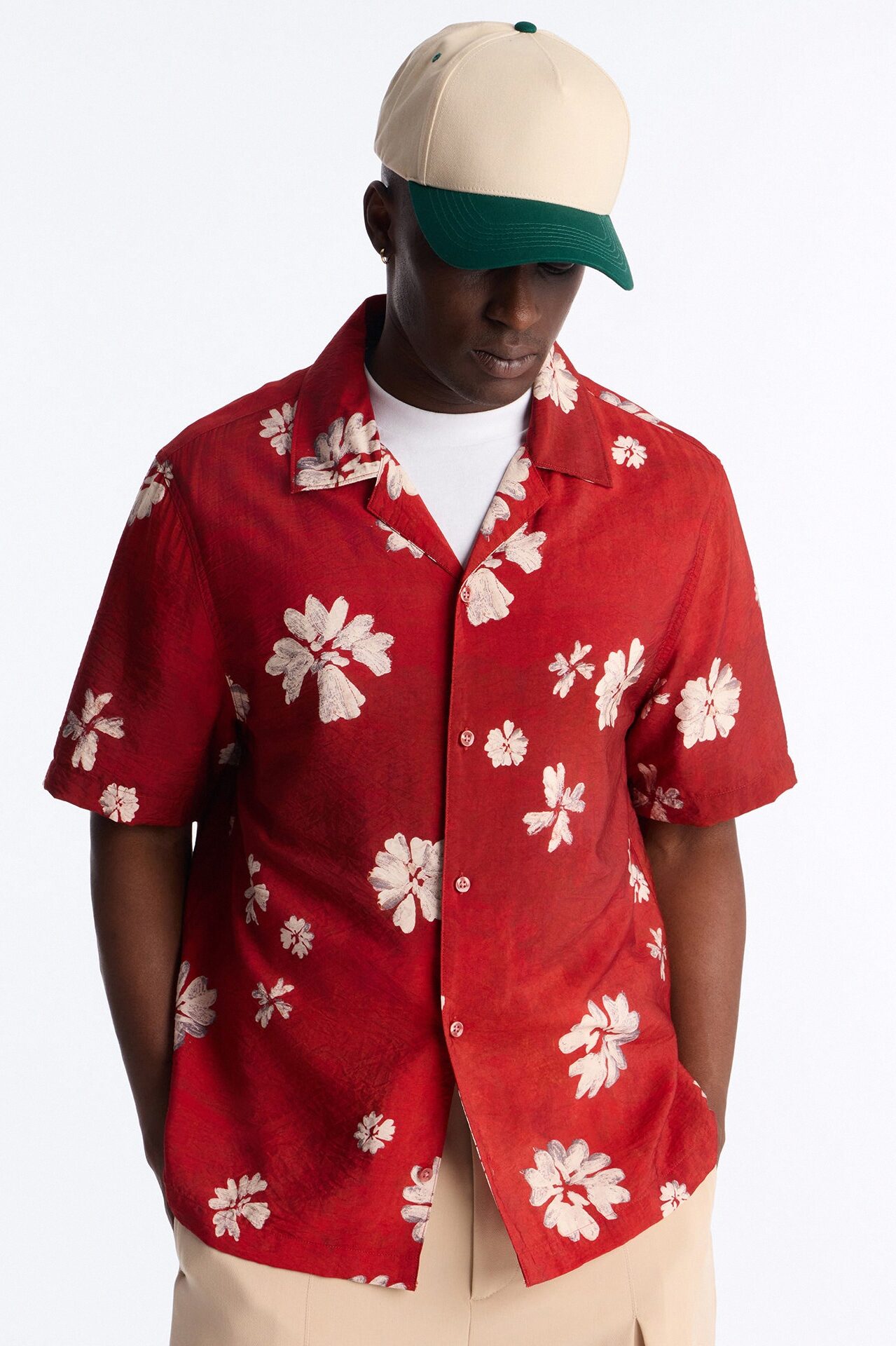 Floral Tennyson Button Up Shirt - Red/combo