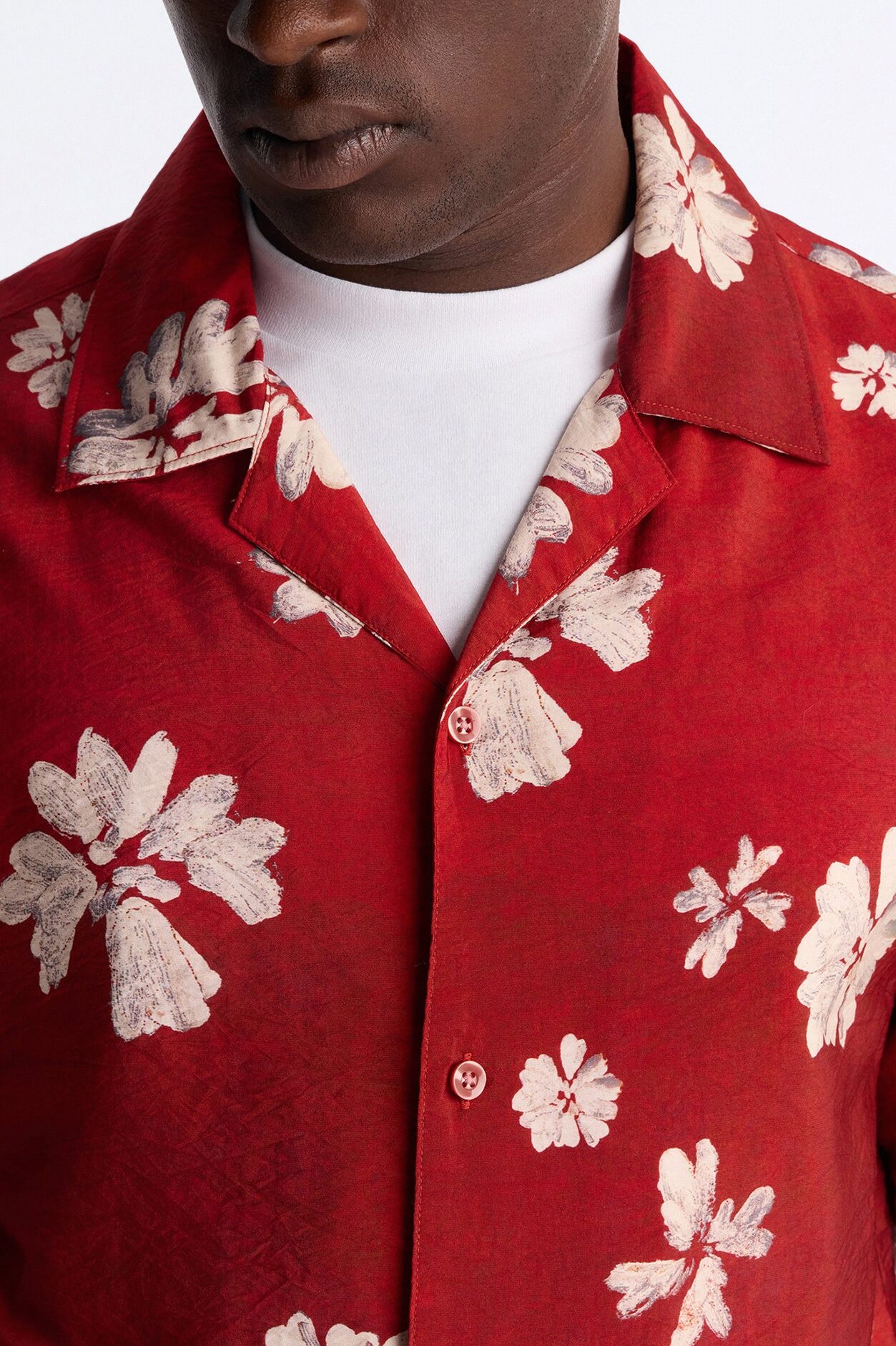Floral Tennyson Button Up Shirt - Red/combo