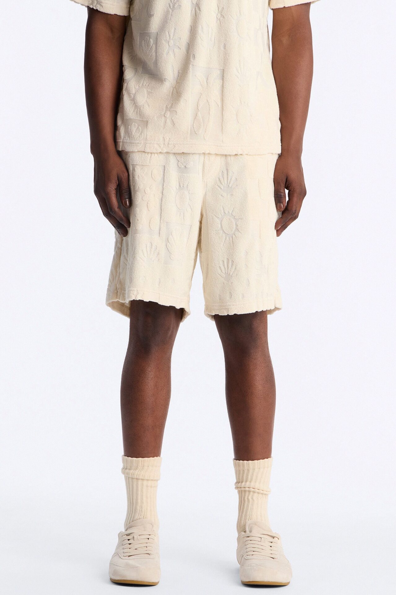 Relaxed Cloud Jacquard Terry Short - Cream