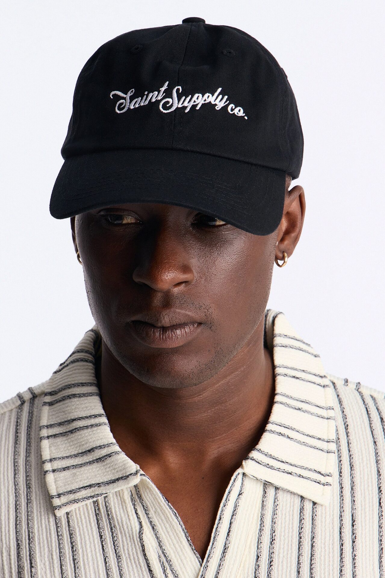 Saint Supply Co Embroidered Snapback Hat - Black