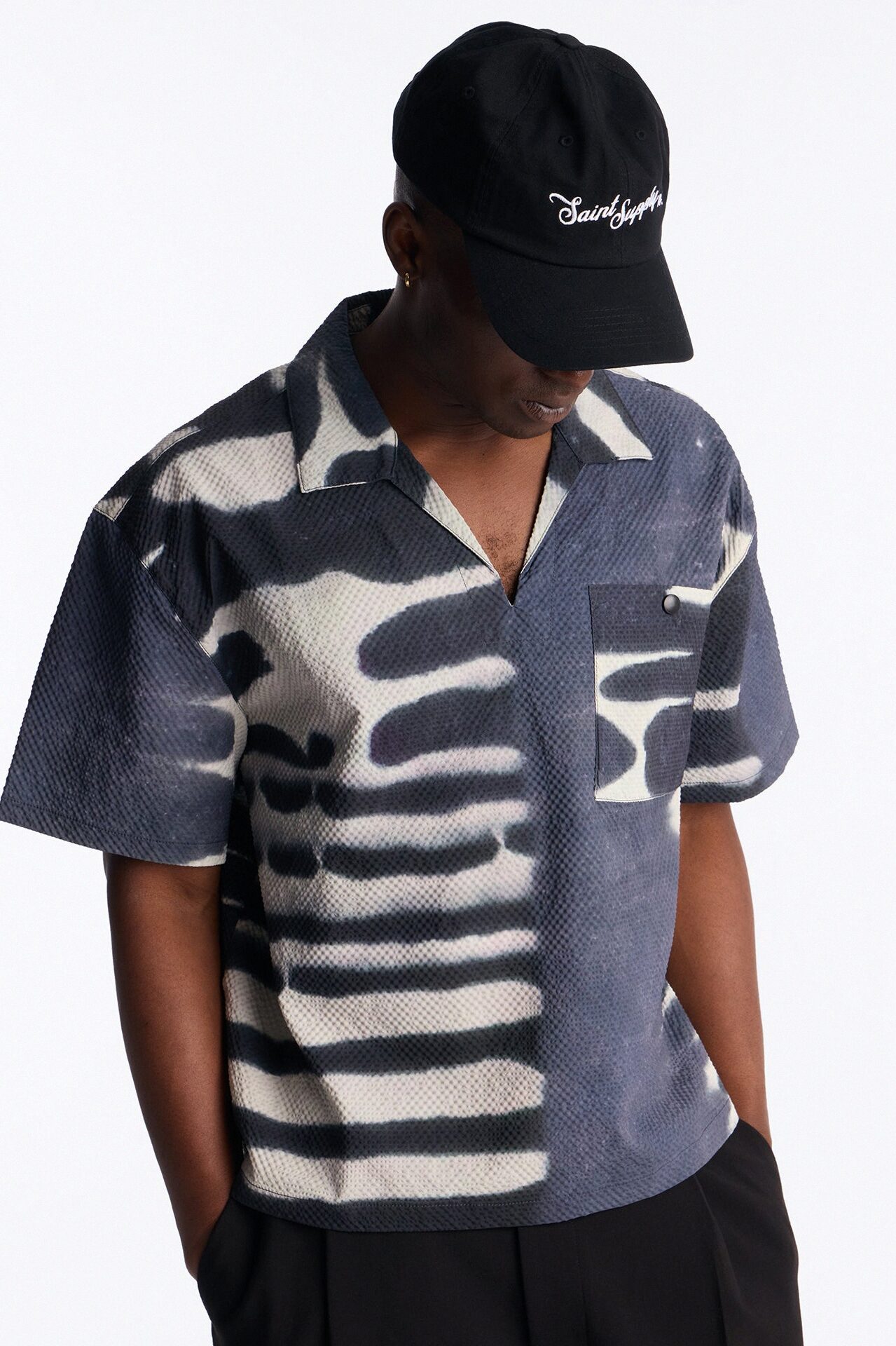 Boxy Lunar Forge Textured Polo - Grey/combo