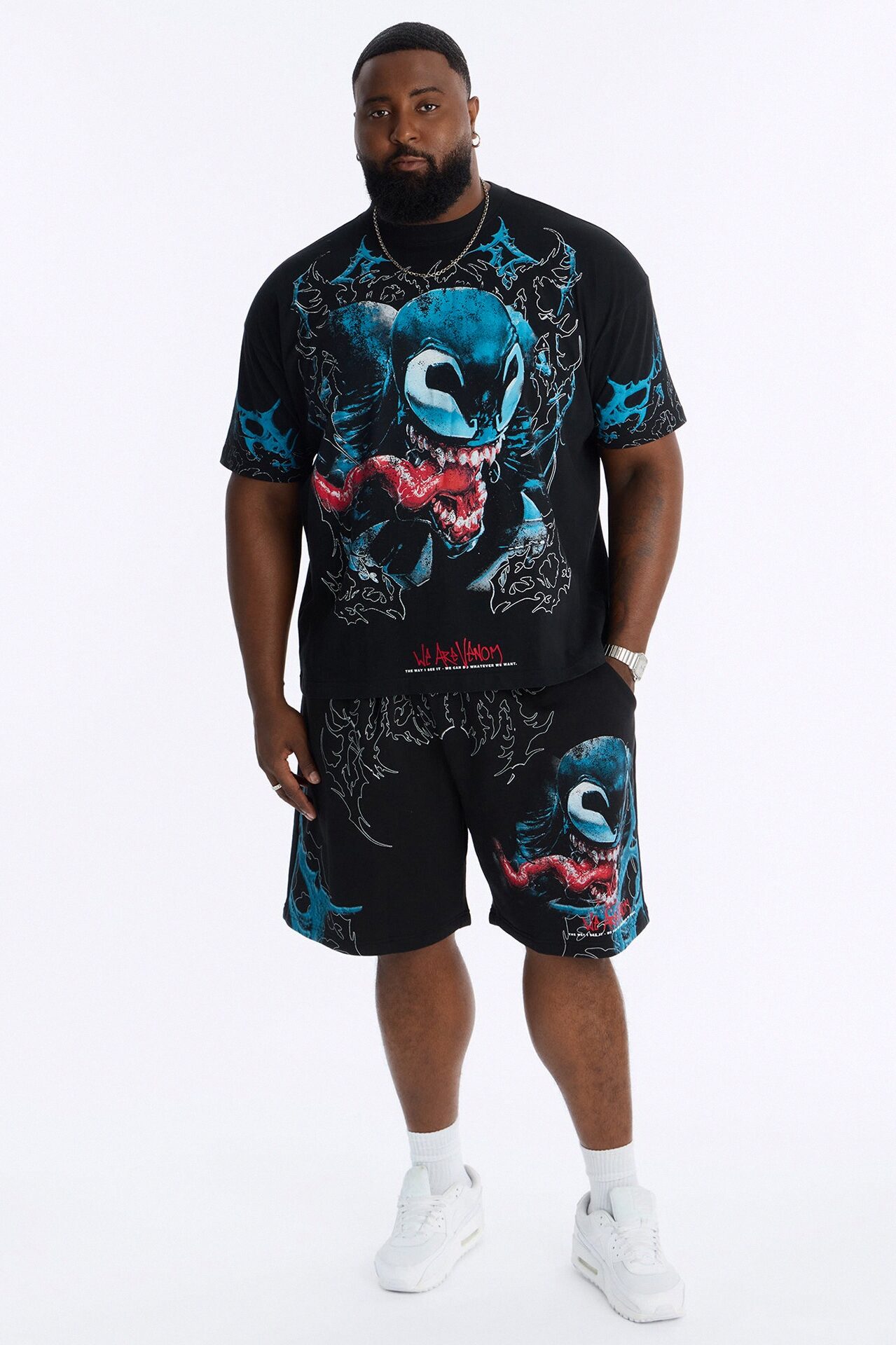 Venom All Over Print Relaxed Sweat Short - Black