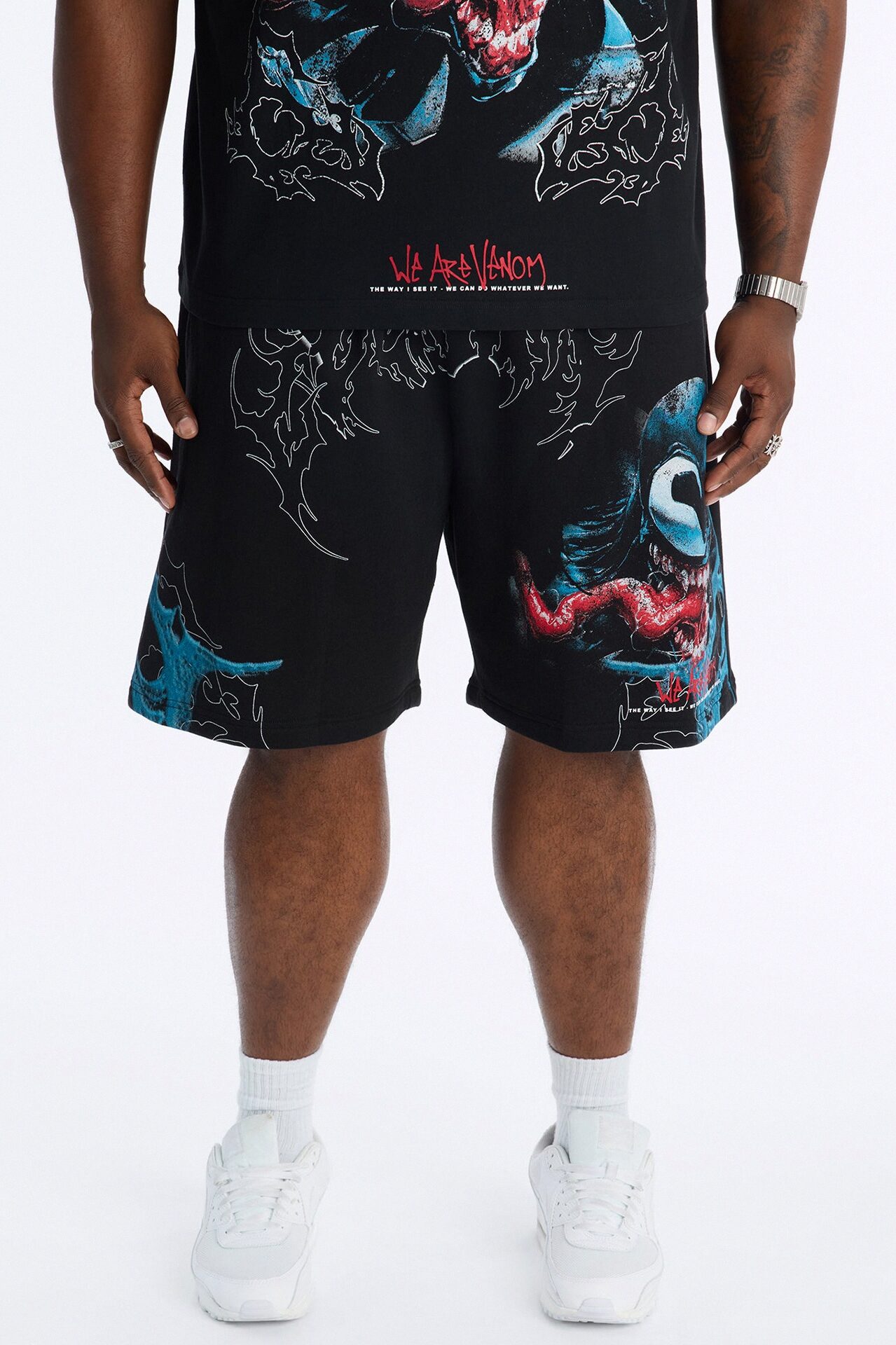 Venom All Over Print Relaxed Sweat Short - Black