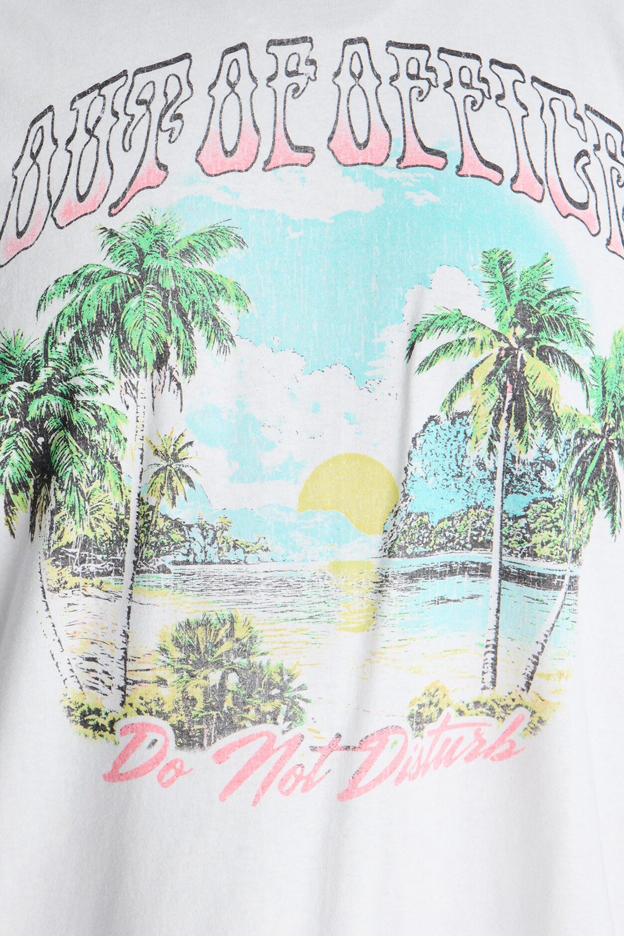 Out Of Office Do Not Disturb Oversized Short Sleeve Tee - White