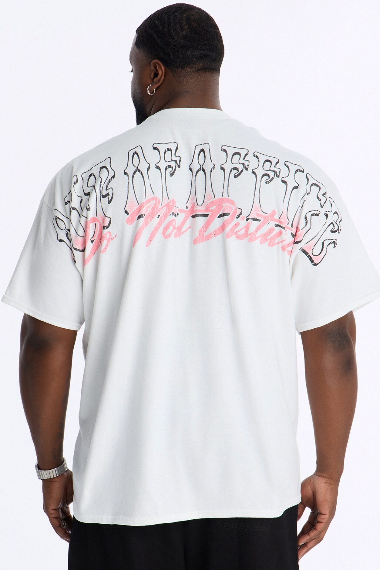 Out Of Office Do Not Disturb Oversized Short Sleeve Tee - White
