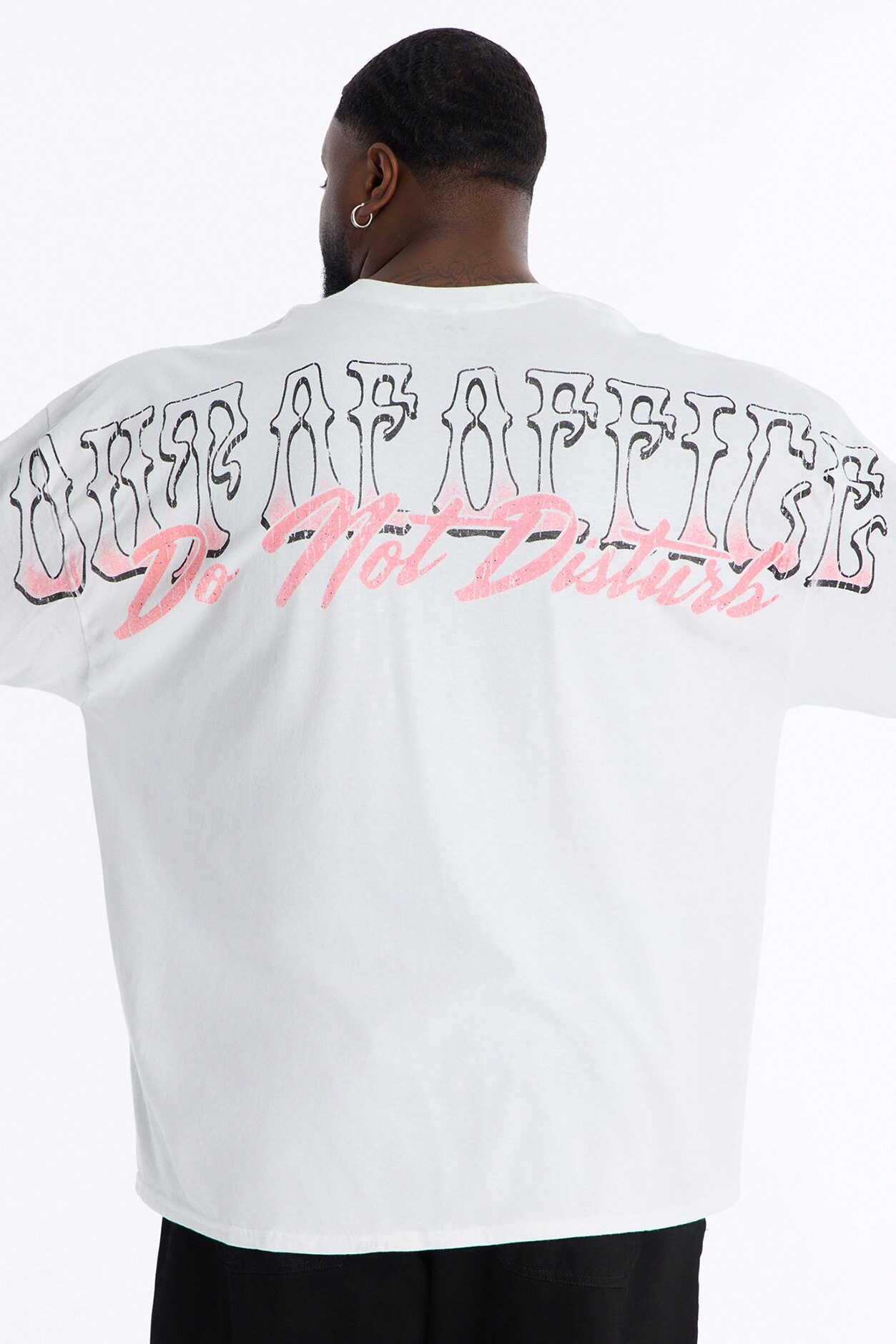 Out Of Office Do Not Disturb Oversized Short Sleeve Tee - White