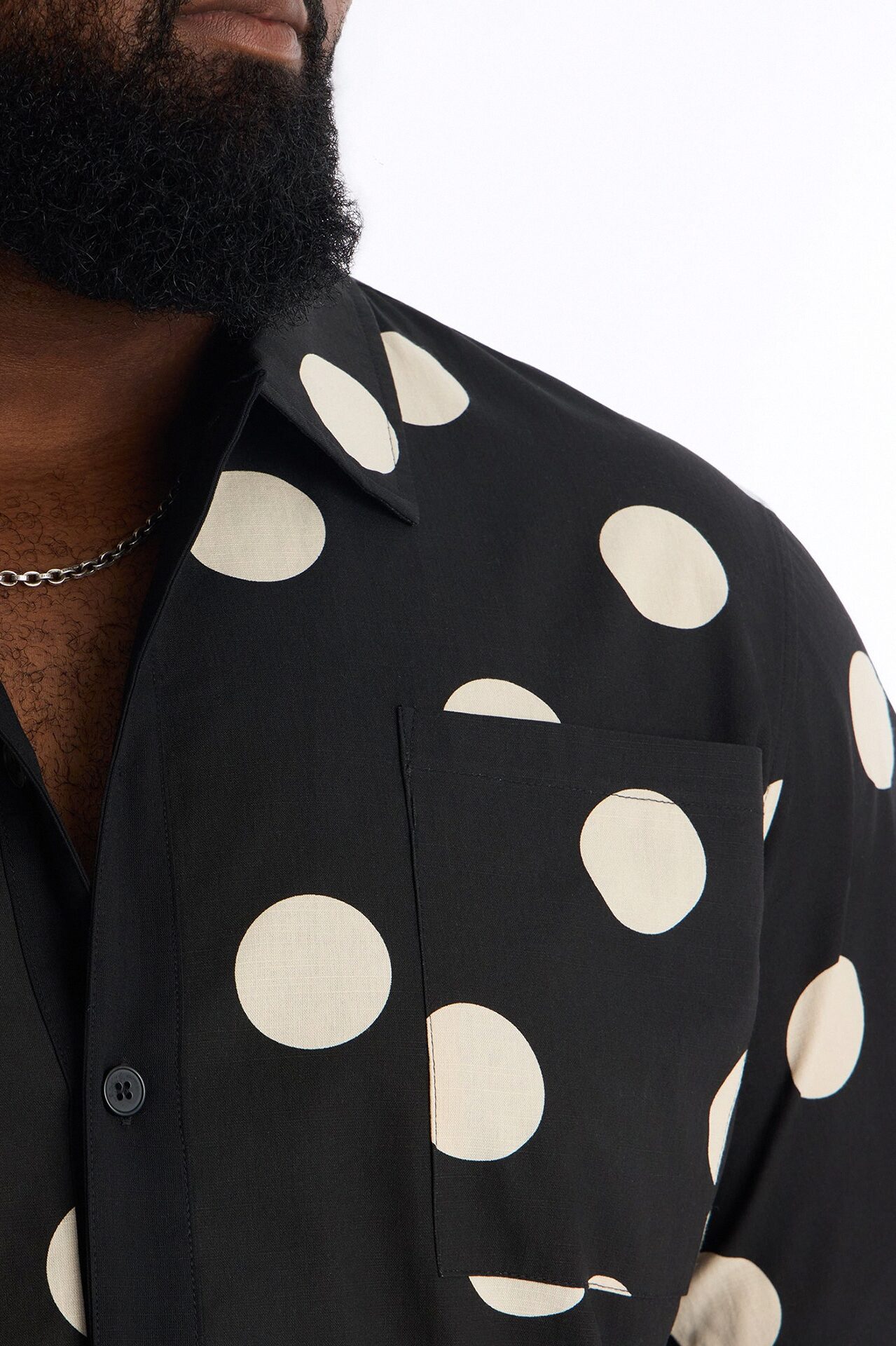 Signature Polka Dot Button Up Shirt - Black/combo