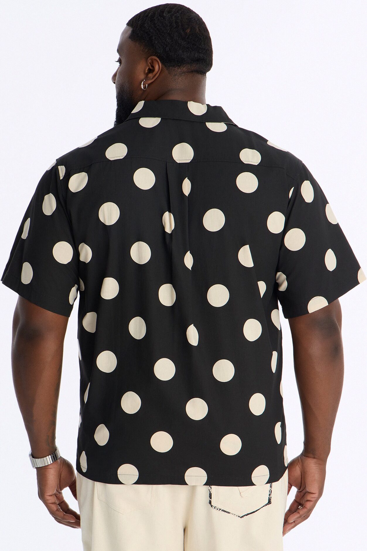 Signature Polka Dot Button Up Shirt - Black/combo
