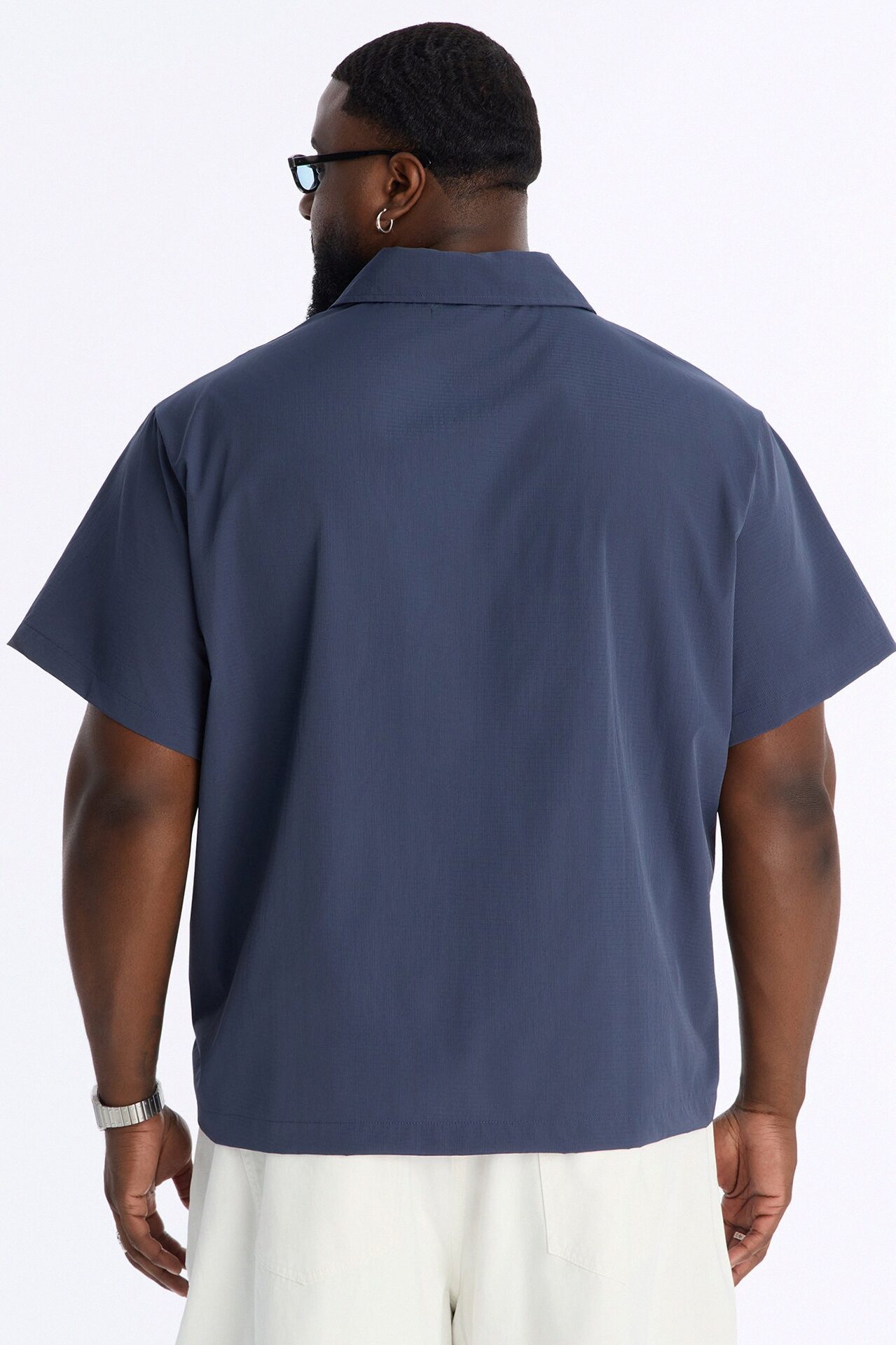 Gable Pocket Quarter Zip Polo - Navy