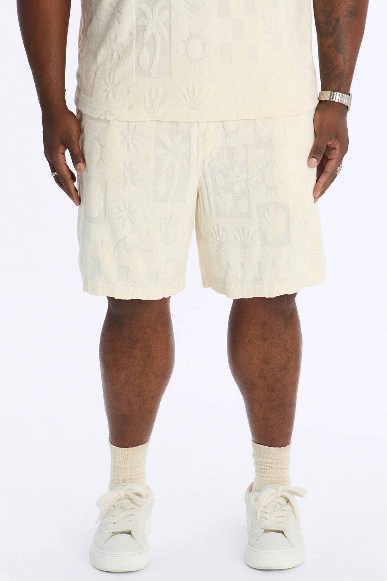 Relaxed Cloud Jacquard Terry Short - Cream