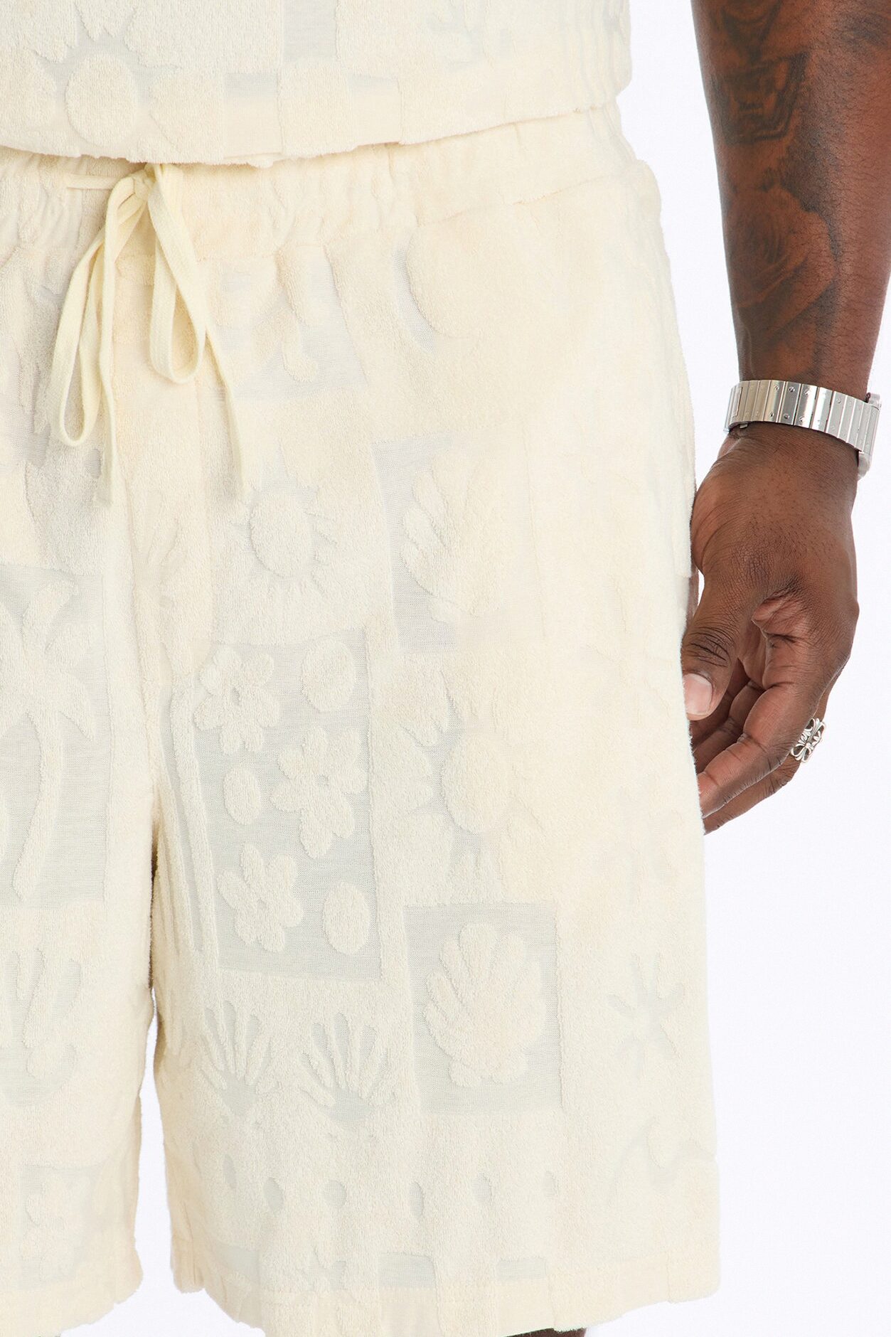 Relaxed Cloud Jacquard Terry Short - Cream