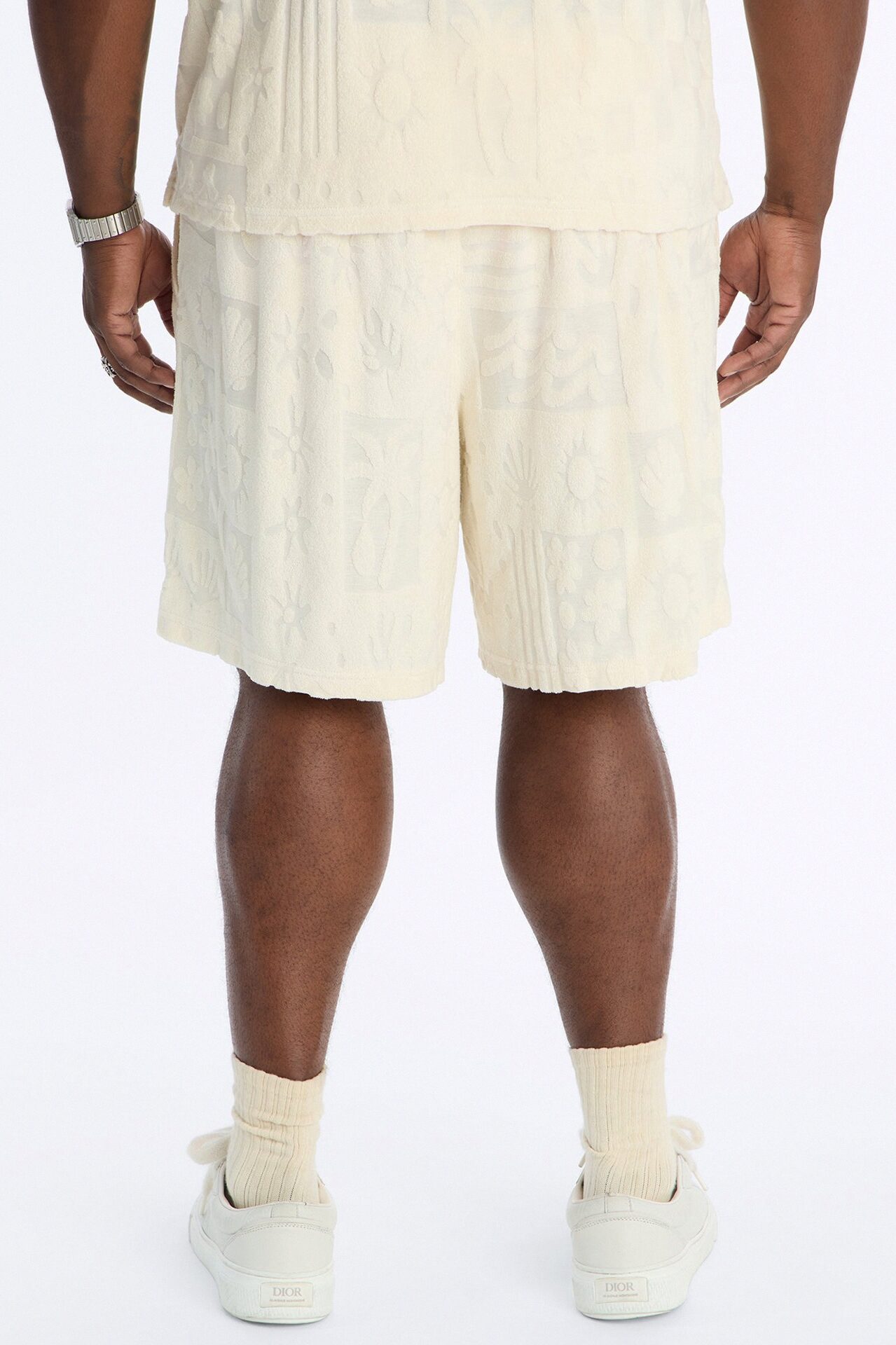 Relaxed Cloud Jacquard Terry Short - Cream