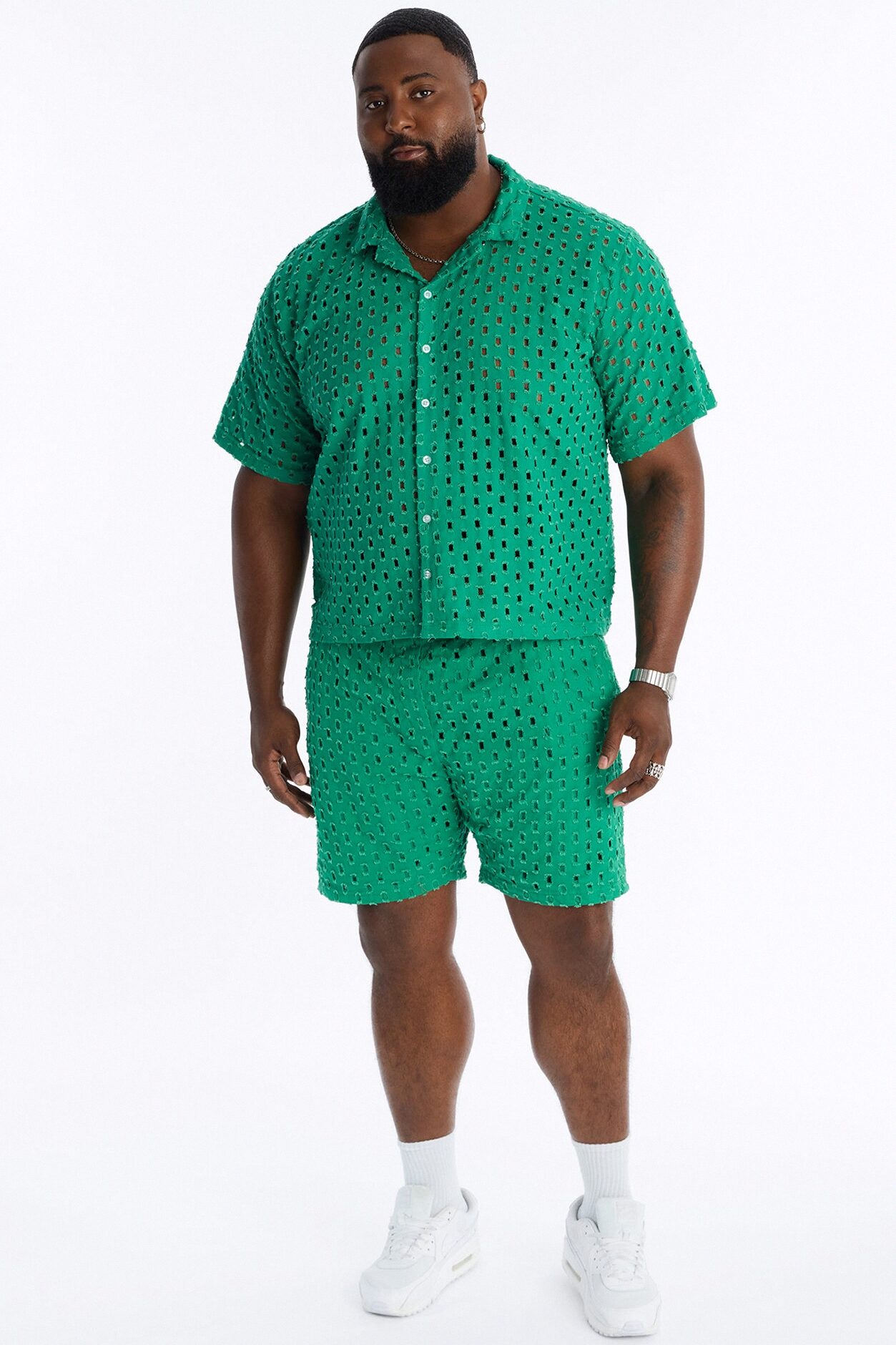 Jungle Palm Relaxed Short - Green