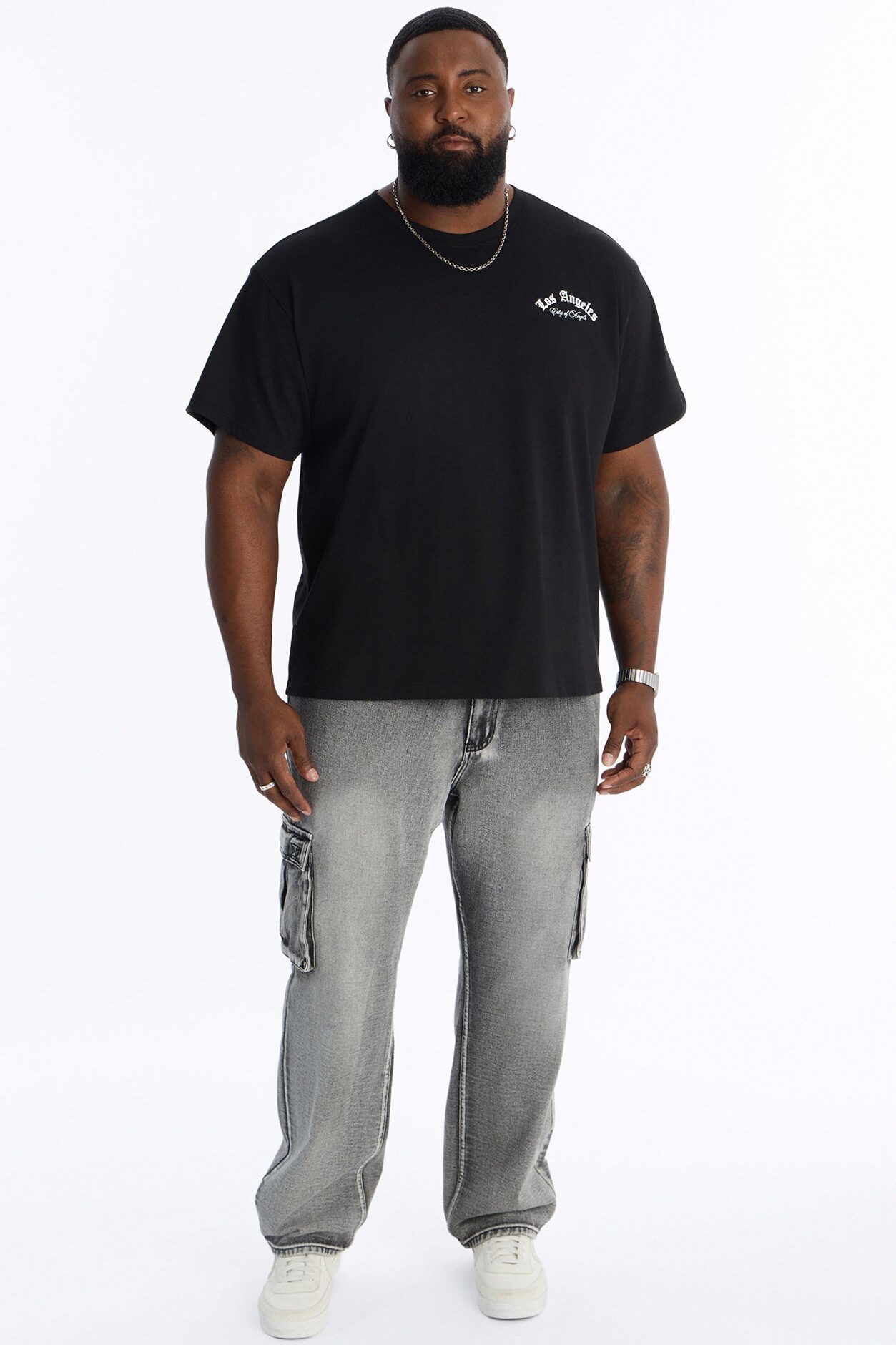 Los Angeles California Heavy Weight Short Sleeve Tee - Black