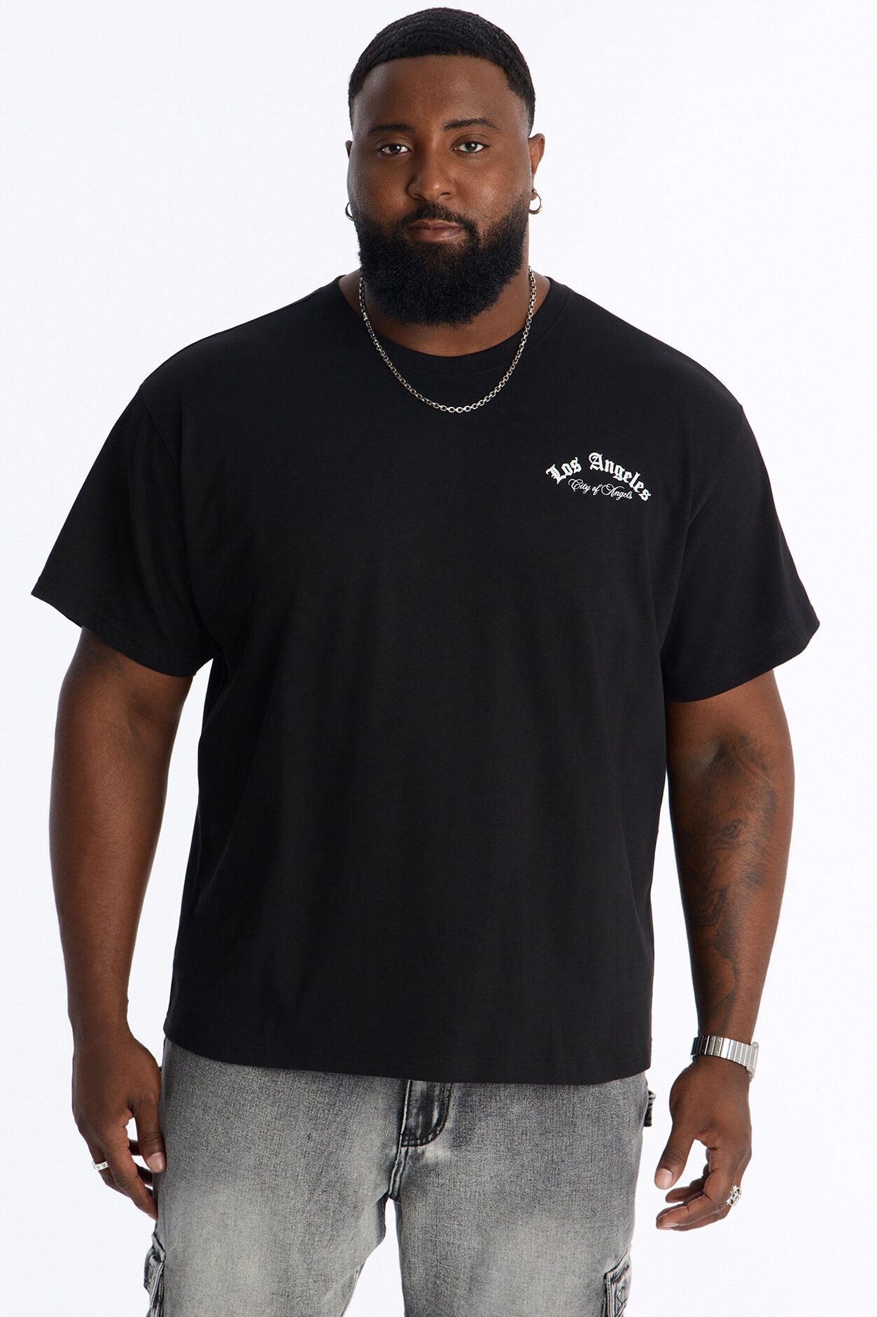 Los Angeles California Heavy Weight Short Sleeve Tee - Black