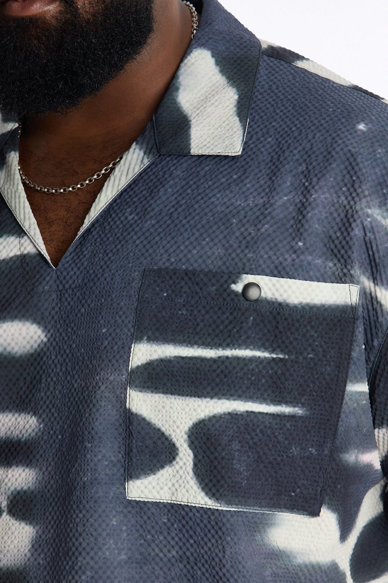 Boxy Lunar Forge Textured Polo - Grey/combo