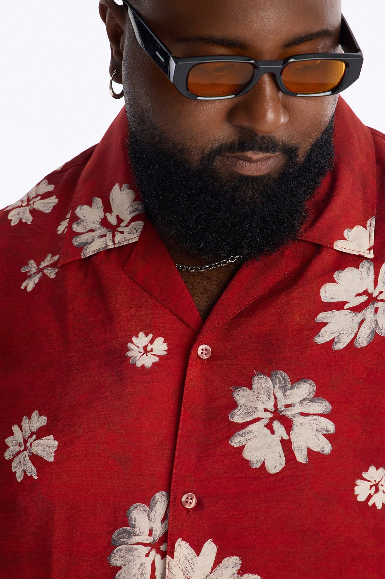 Floral Tennyson Button Up Shirt - Red/combo