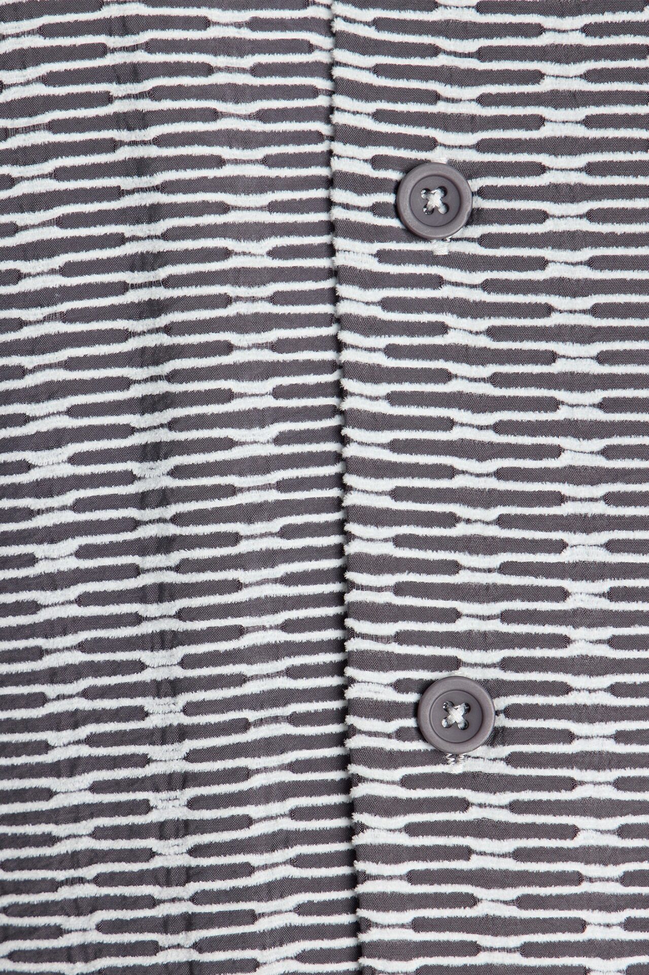 Chenille Terrace Textured Cuban Collar Button Up Shirt - Grey