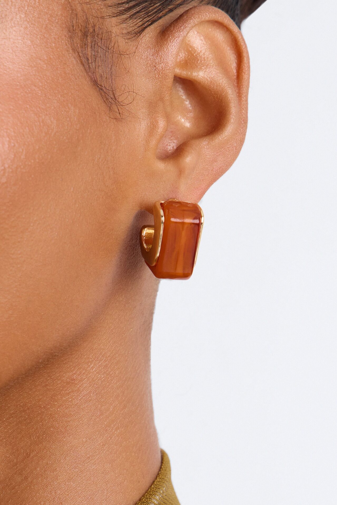 Hot Tropics Hoop Earrings - Gold/Orange