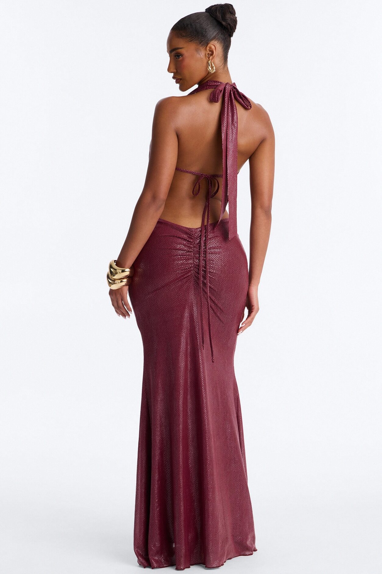 Out Of My Control Maxi Dress - Burgundy