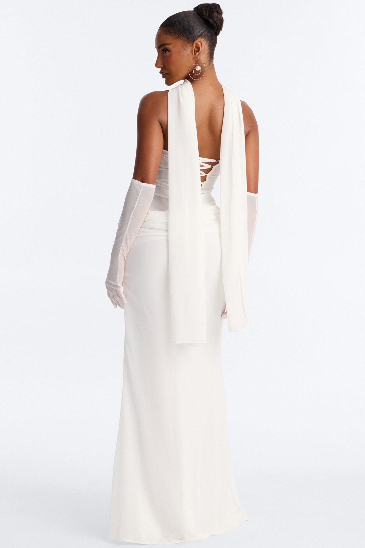 Rich Energy Chiffon Gown - White