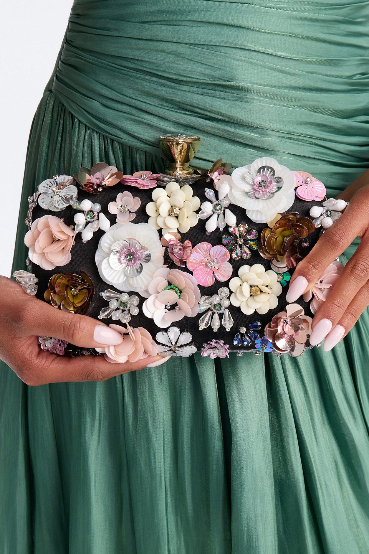 Made With Love Floral Clutch - Black/combo