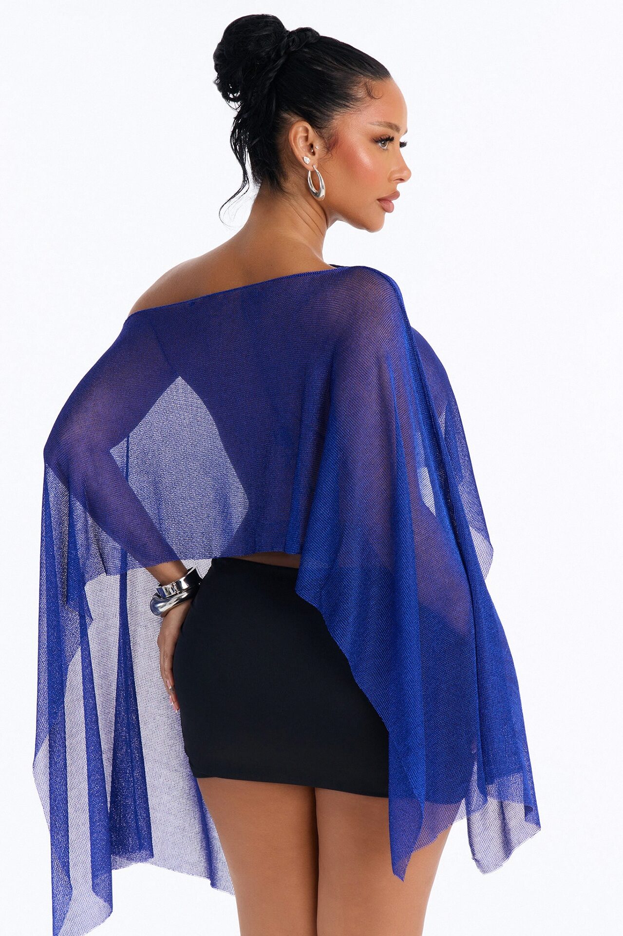 Simmering Sea Off Shoulder Top - Blue