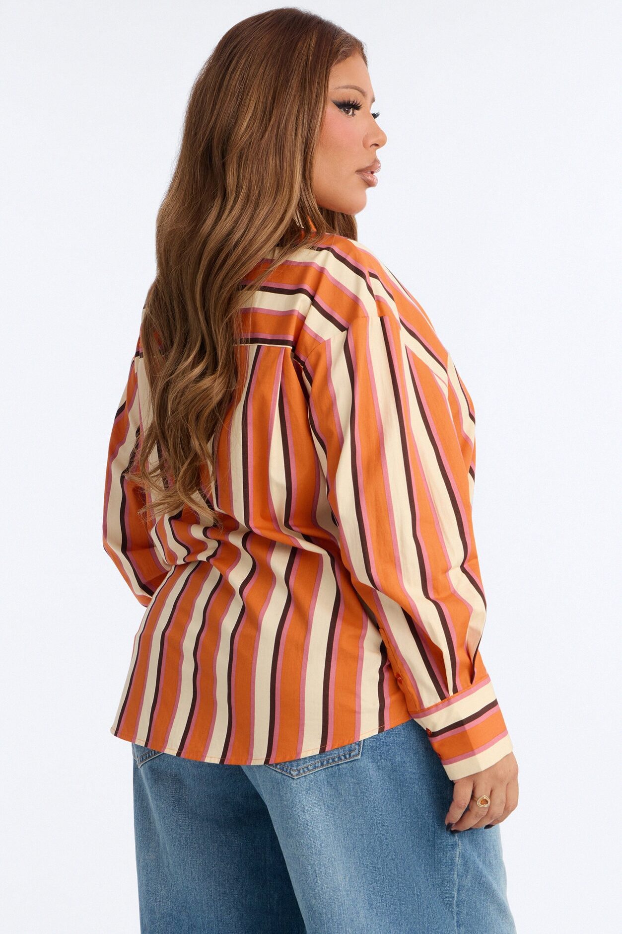 I'm The Main Topic Striped Shirt - Orange/combo