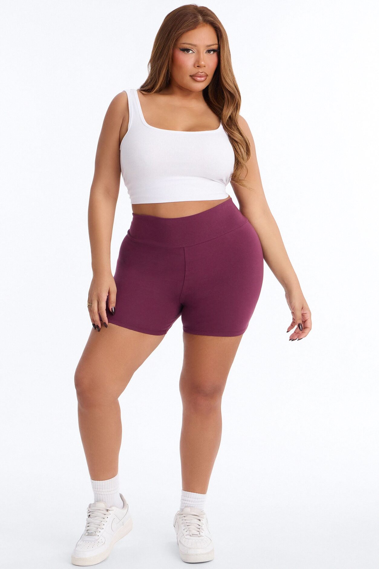 Hailey Biker Shorts - Plum