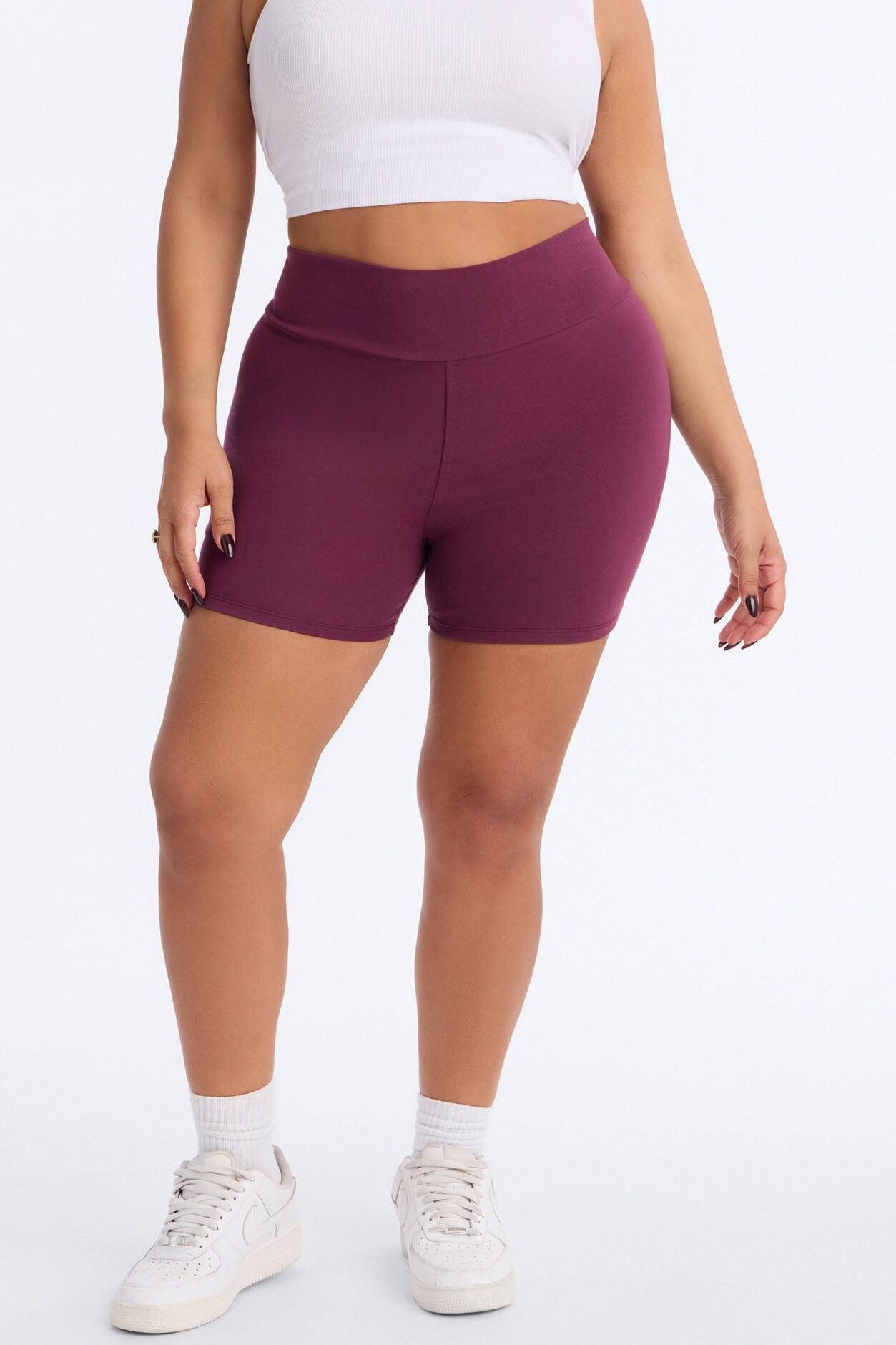 Hailey Biker Shorts - Plum