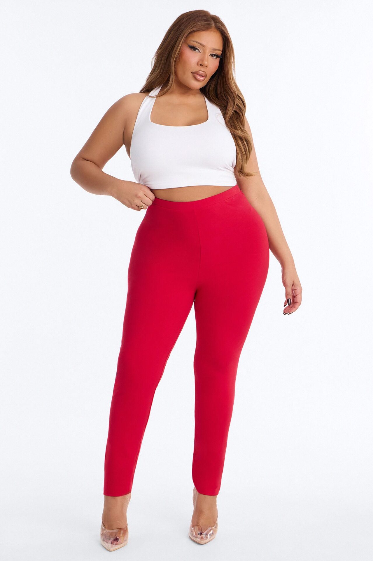 Quinn High Rise Everyday Cotton Legging 29″ - Red