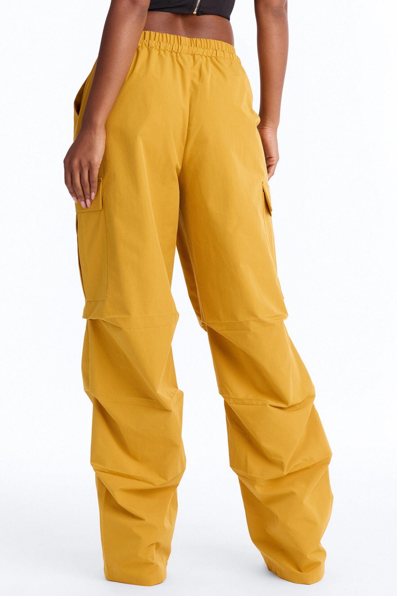 Samara Windbreaker Stacked Wide Leg Pant - Mustard