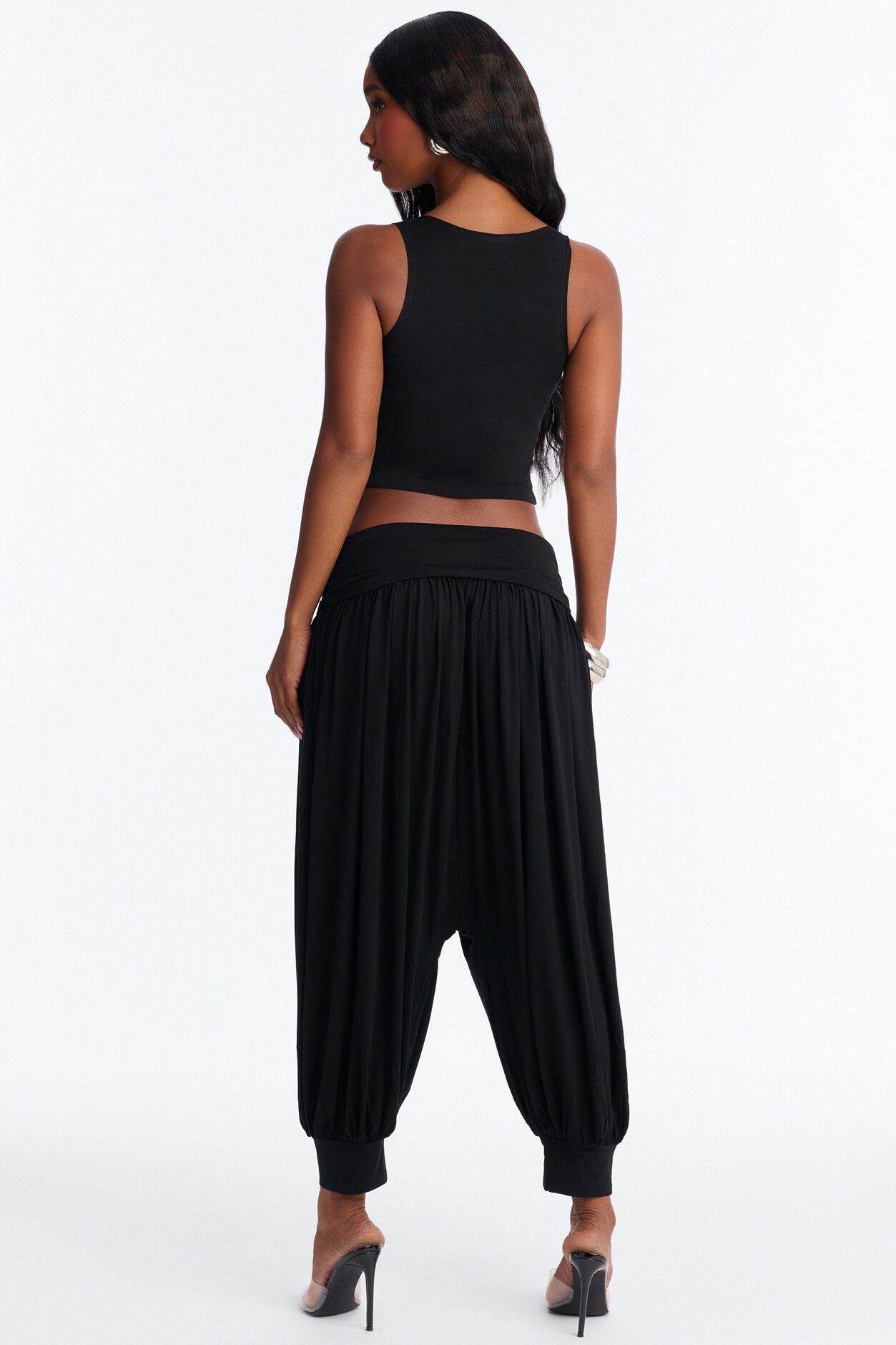 Moonchild Cropped Balloon Pant Set - Black