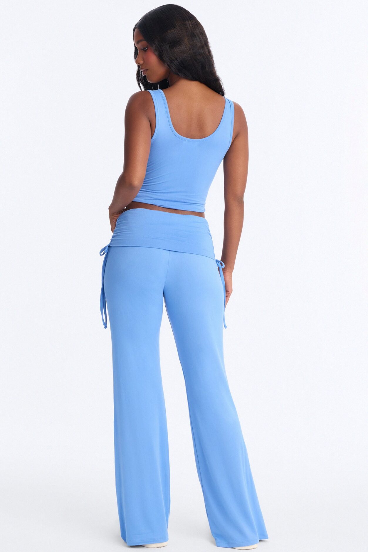 Petty Dreams Tank PJ Foldover Pant Set - Blue