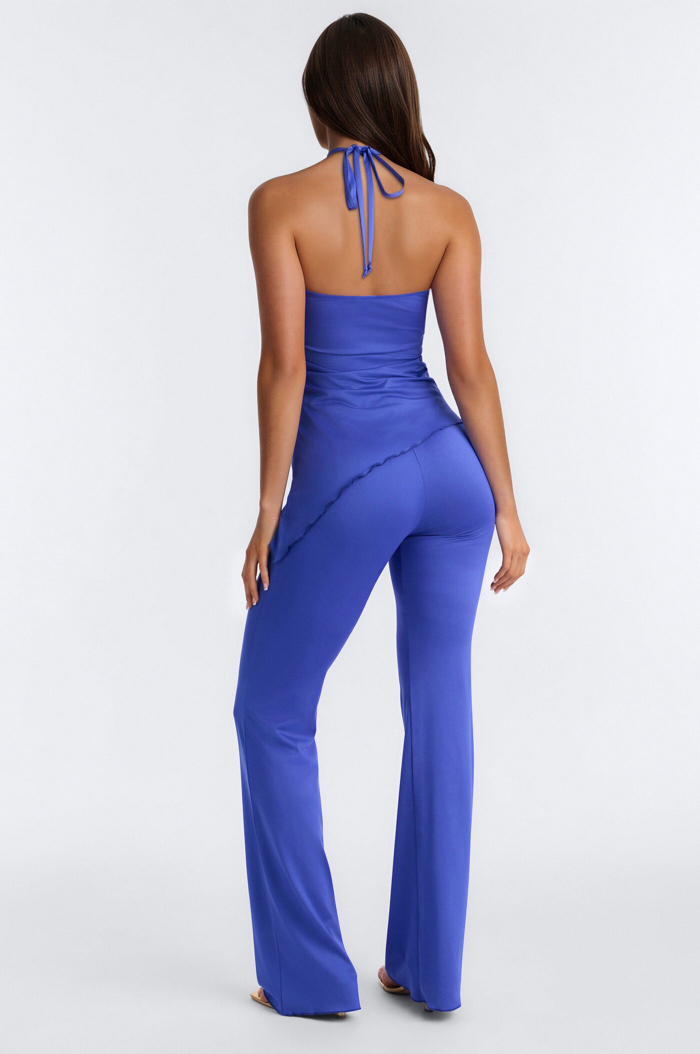 Karmen Asymmetrical Halter Pant Set - Royal