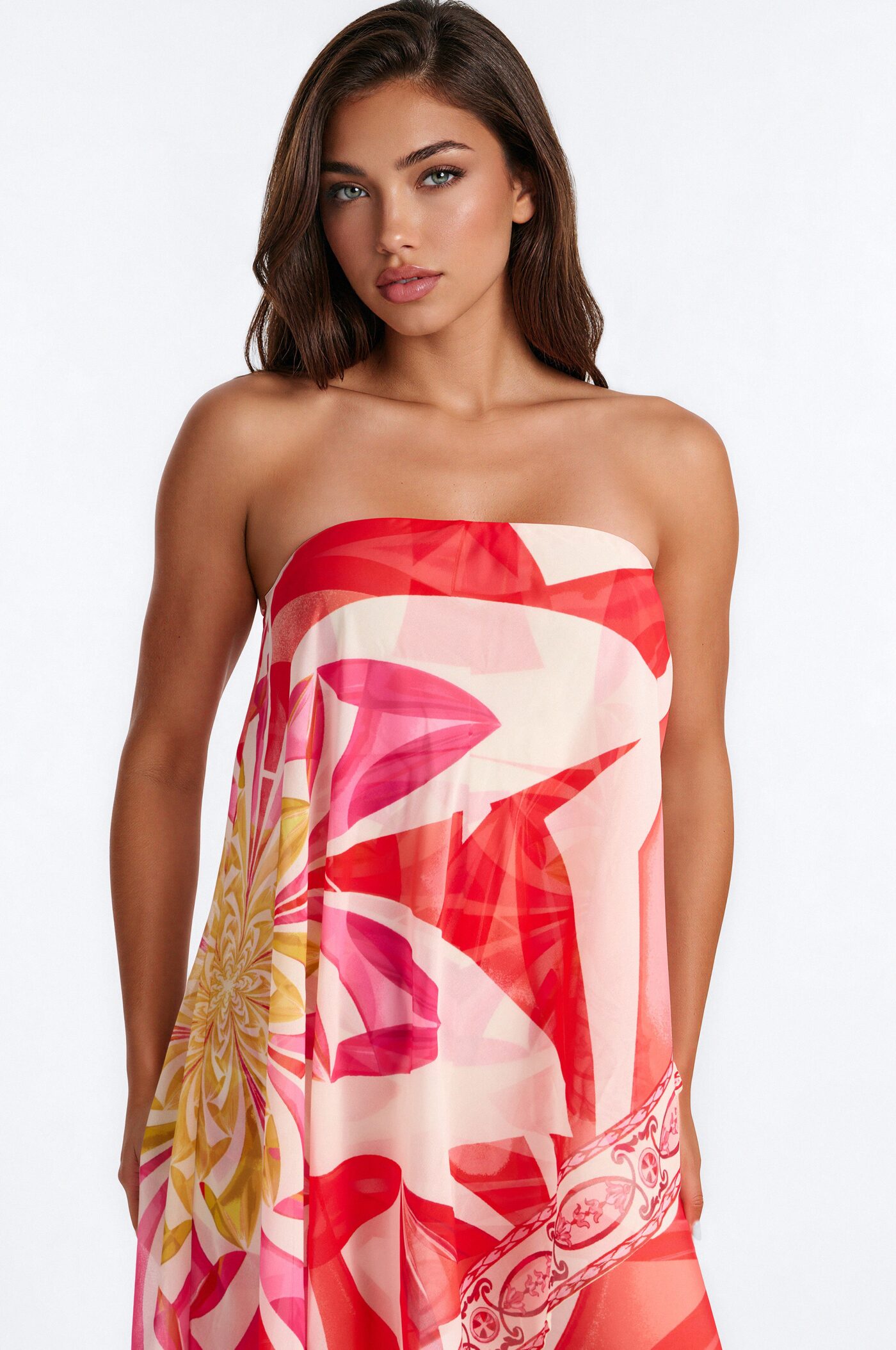 Sasha Flowy Tropical Jumpsuit - Red